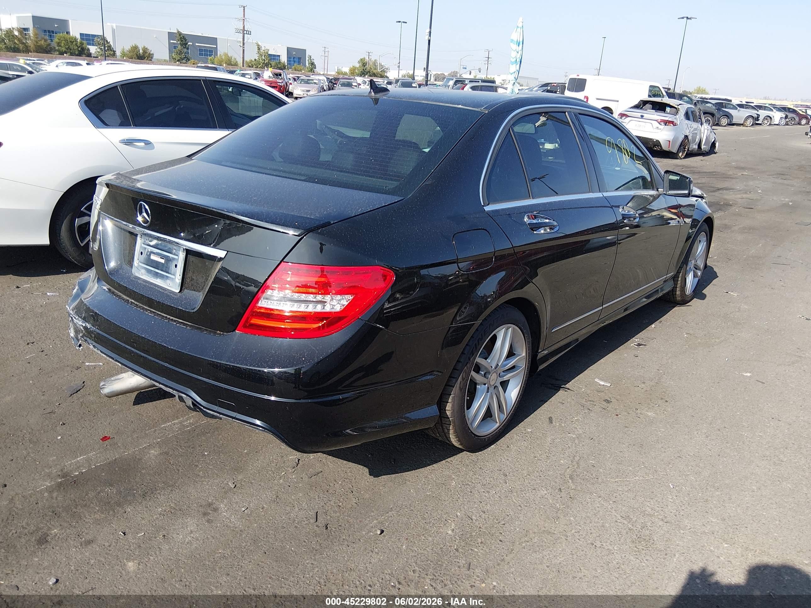 2014 Mercedes-benz C 250 Sport Black vin: WDDGF4HB7EA949305