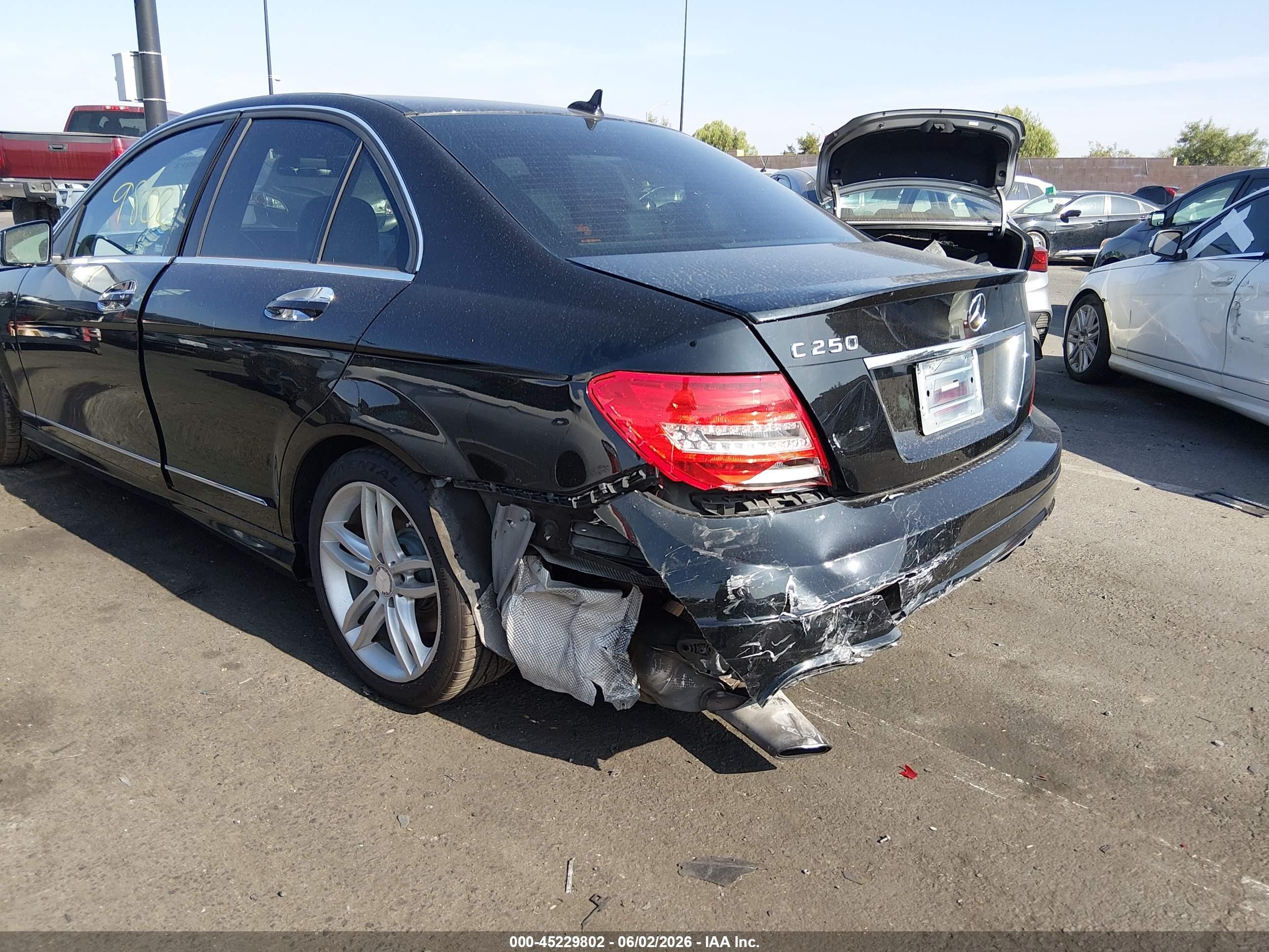 2014 Mercedes-benz C 250 Sport Black vin: WDDGF4HB7EA949305