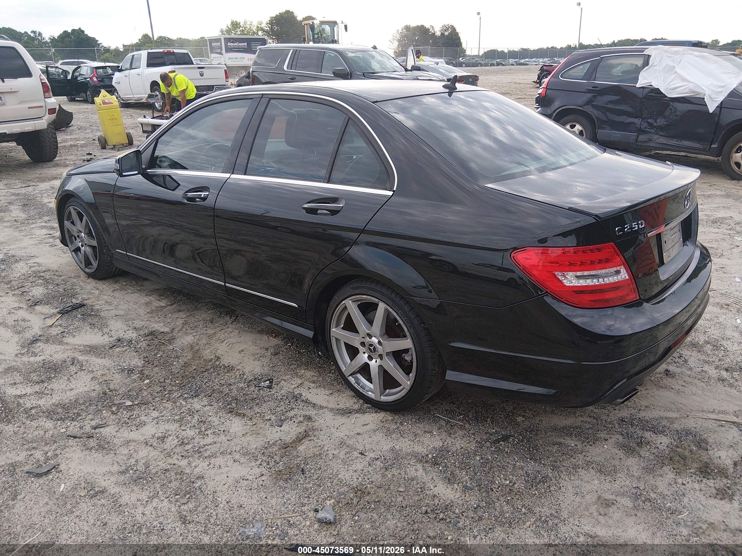 2014 Mercedes-benz C 250 Sport Black vin: WDDGF4HB7EA955766