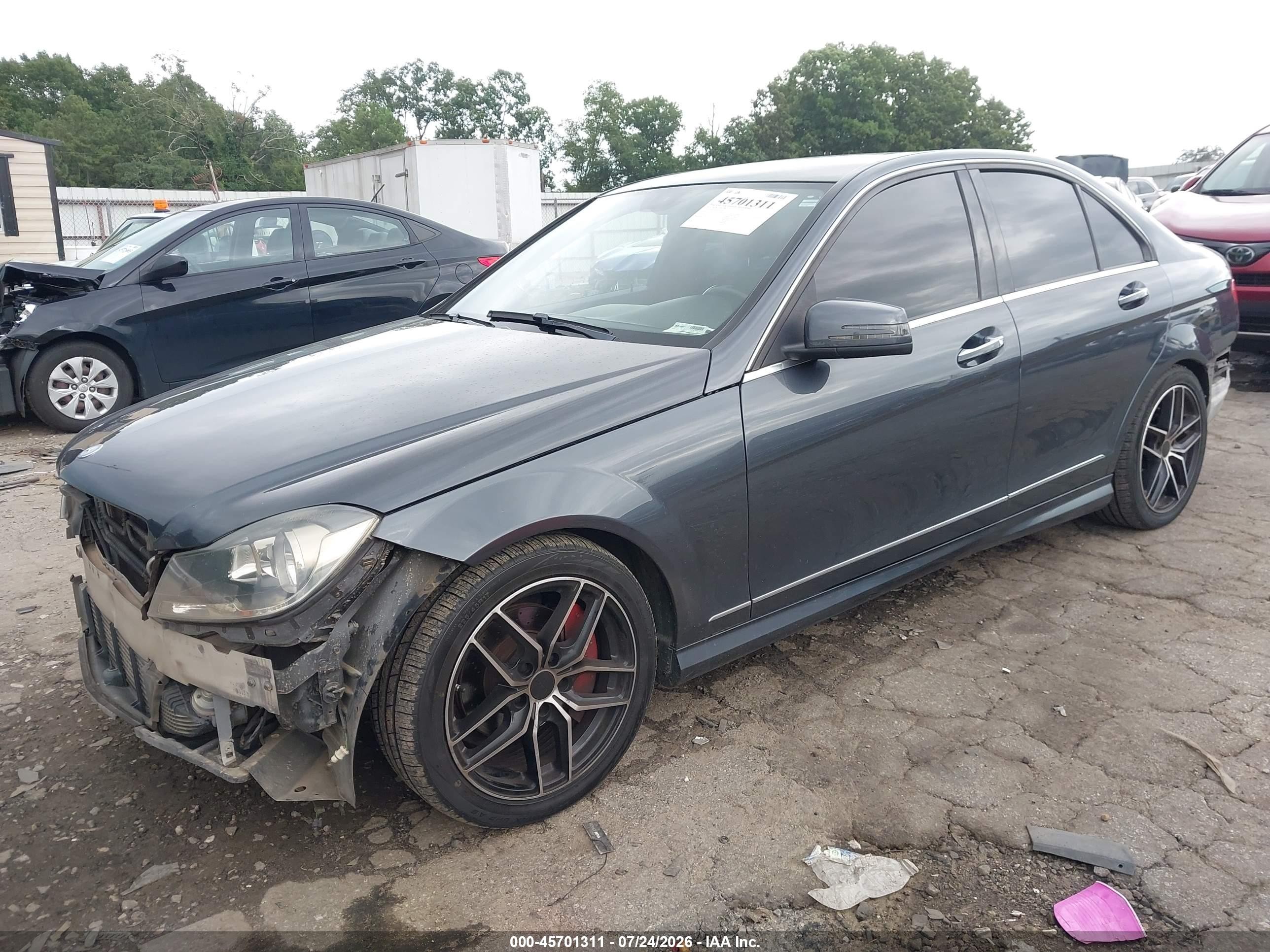 2014 Mercedes-benz C 250 Sport Gray vin: WDDGF4HB7EG222386