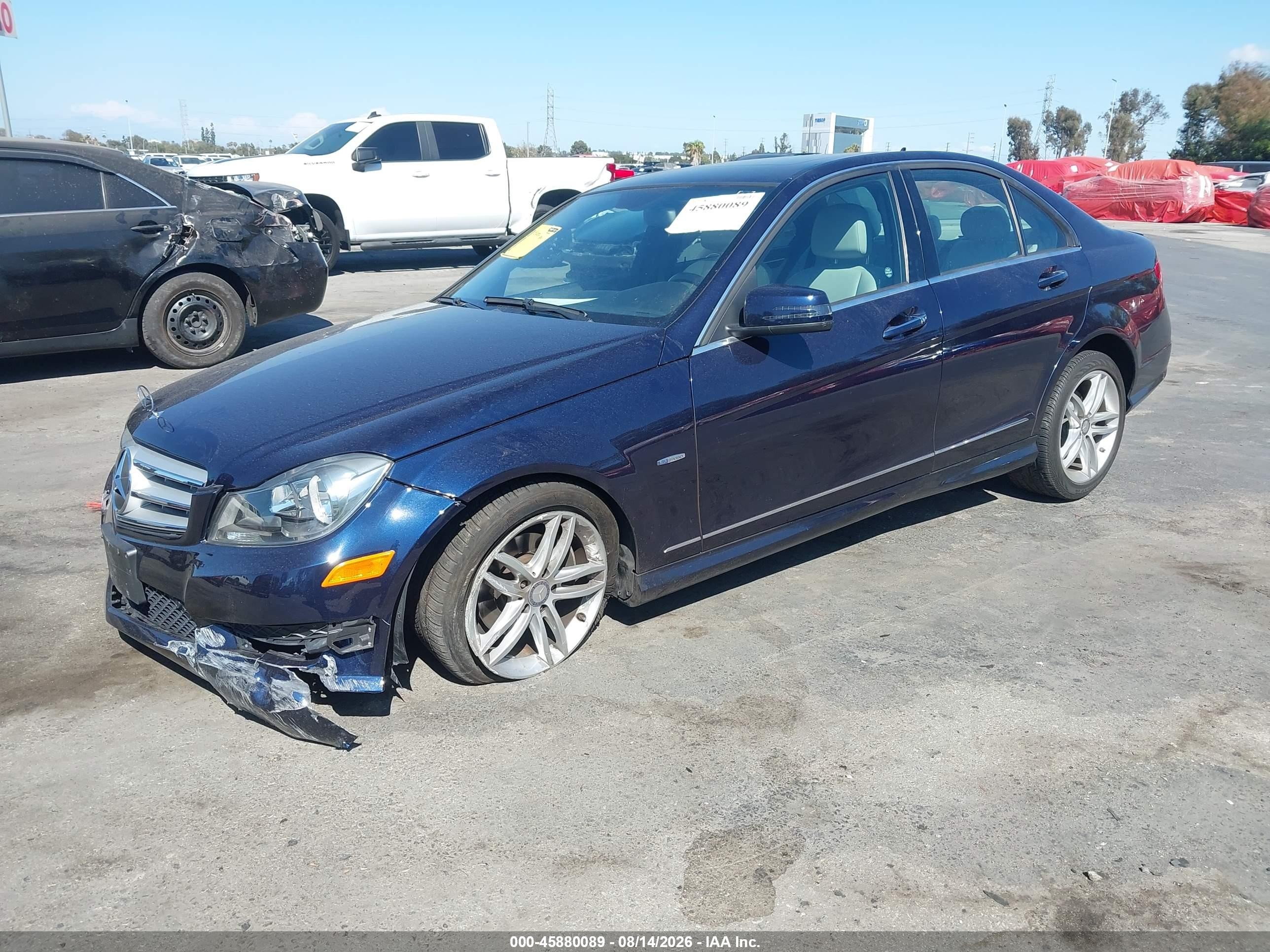 2012 Mercedes-benz C 250 Luxury/sport Blue vin: WDDGF4HB8CA625664