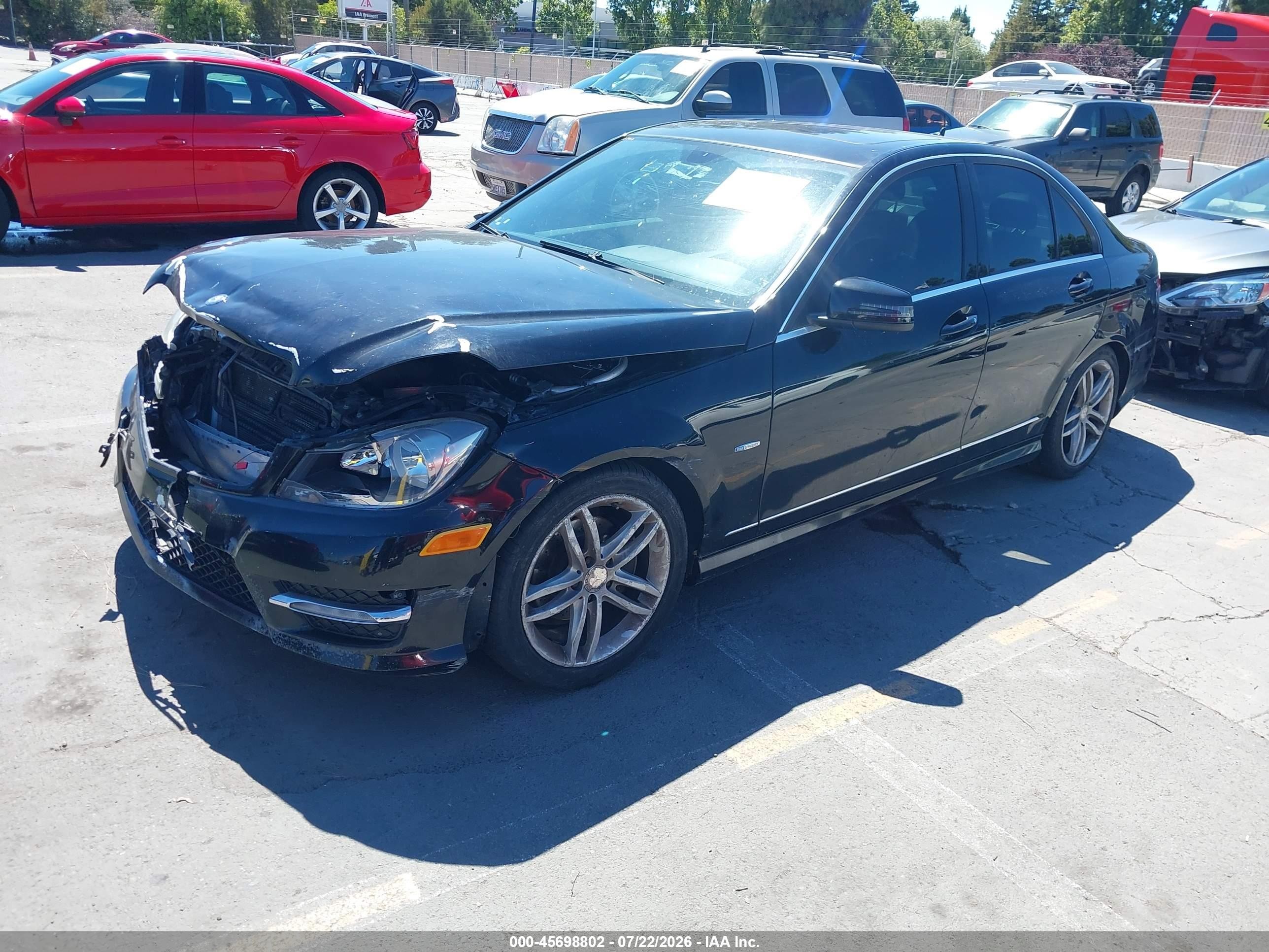 2012 Mercedes-benz C 250 Luxury/sport Black vin: WDDGF4HB8CA633182