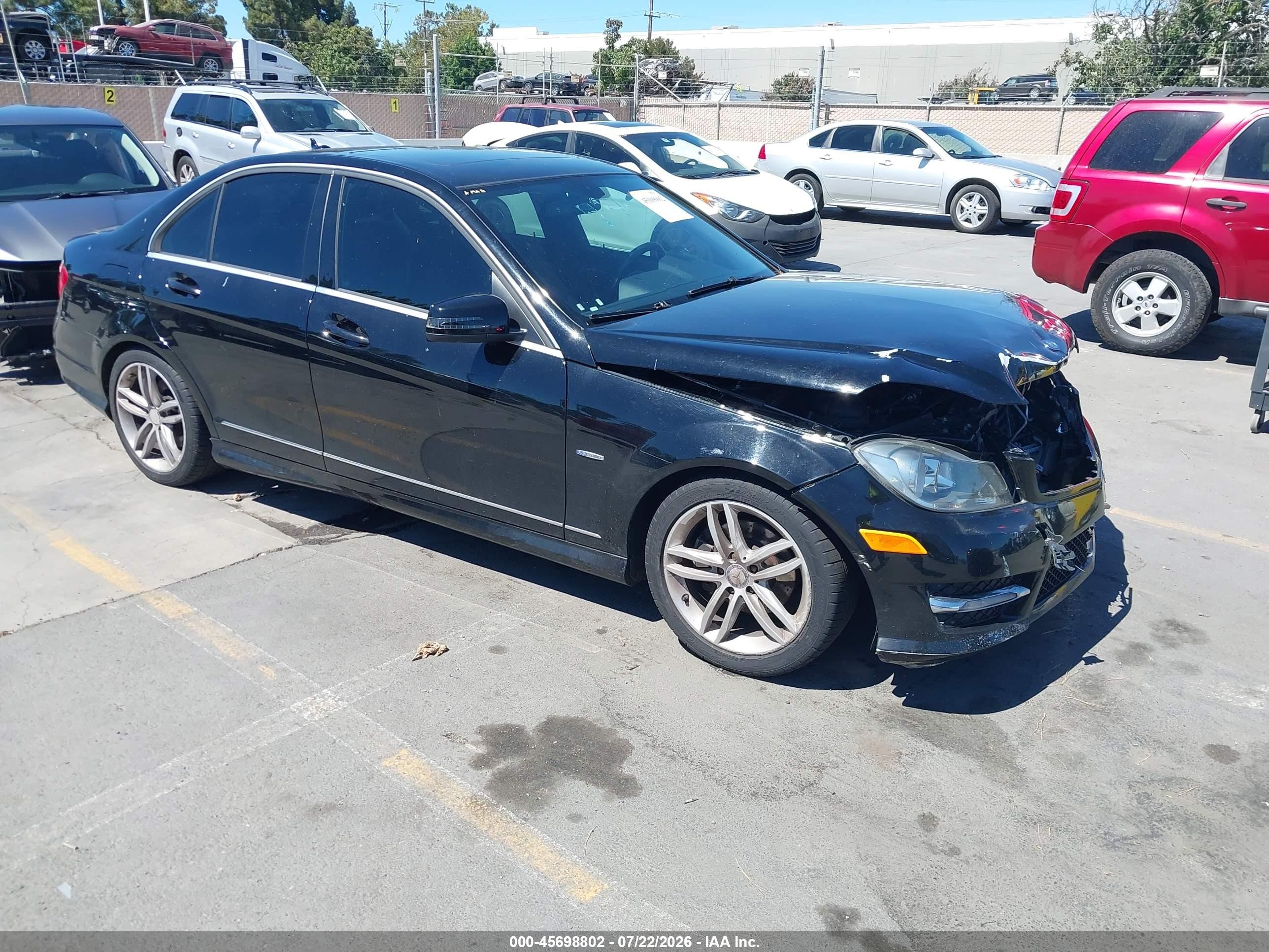 2012 Mercedes-benz C 250 Luxury/sport Black vin: WDDGF4HB8CA633182