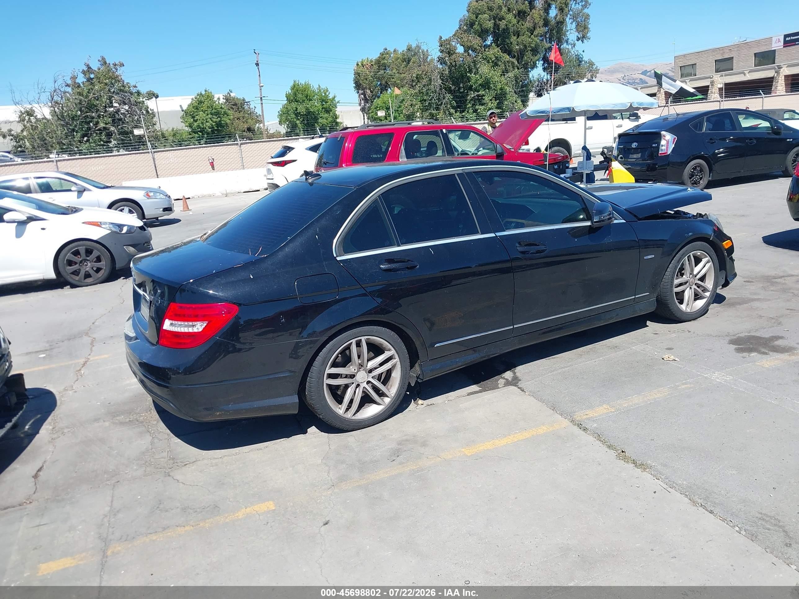 2012 Mercedes-benz C 250 Luxury/sport Black vin: WDDGF4HB8CA633182