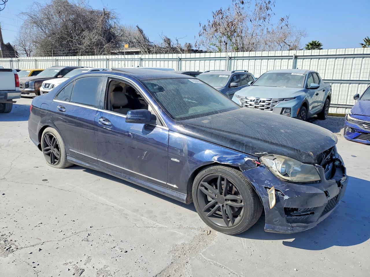 2012 Mercedes-benz C 250 Blue vin: WDDGF4HB8CR217649
