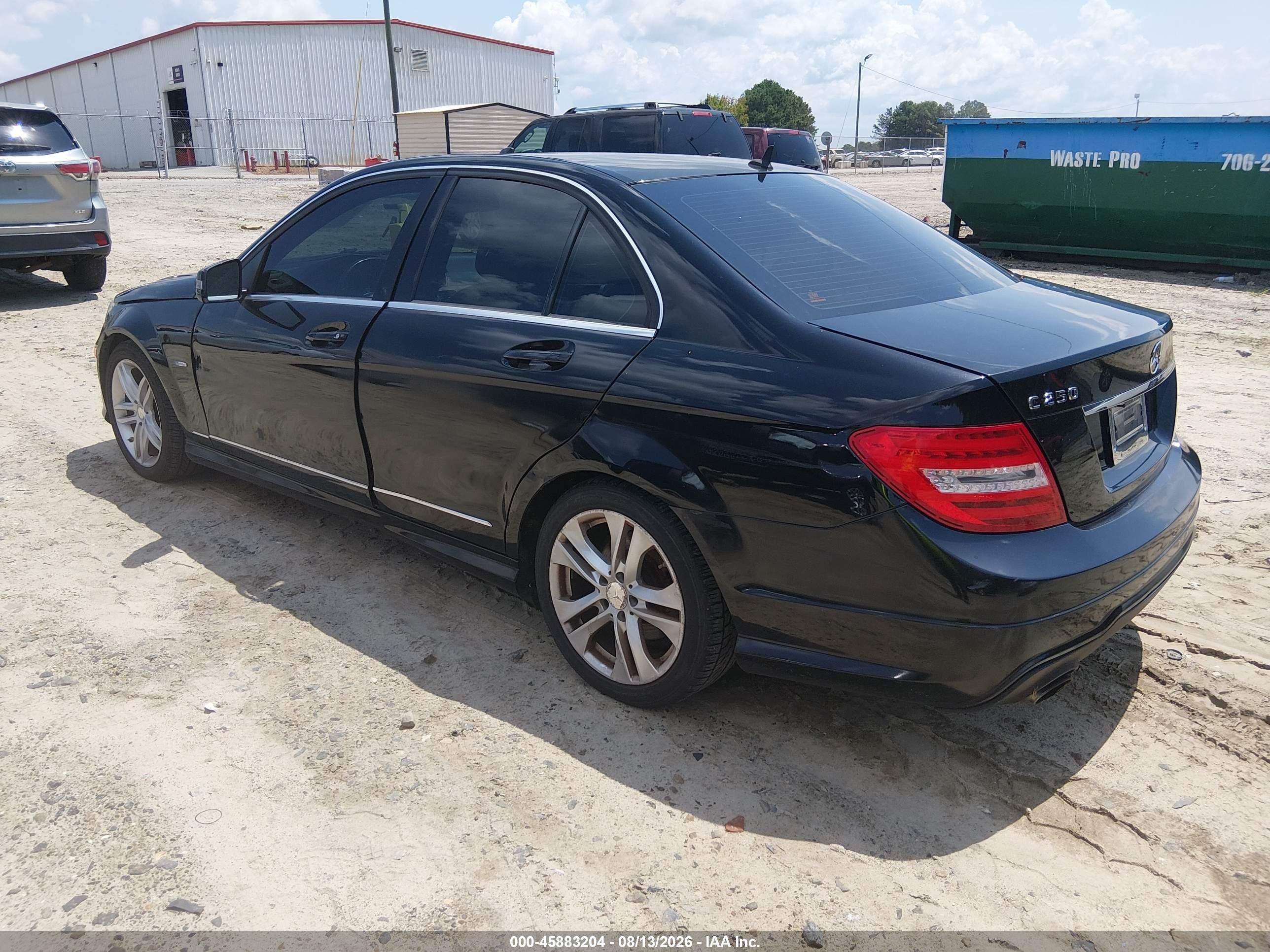 2013 Mercedes-benz C 250 Sport Black vin: WDDGF4HB8DA831231