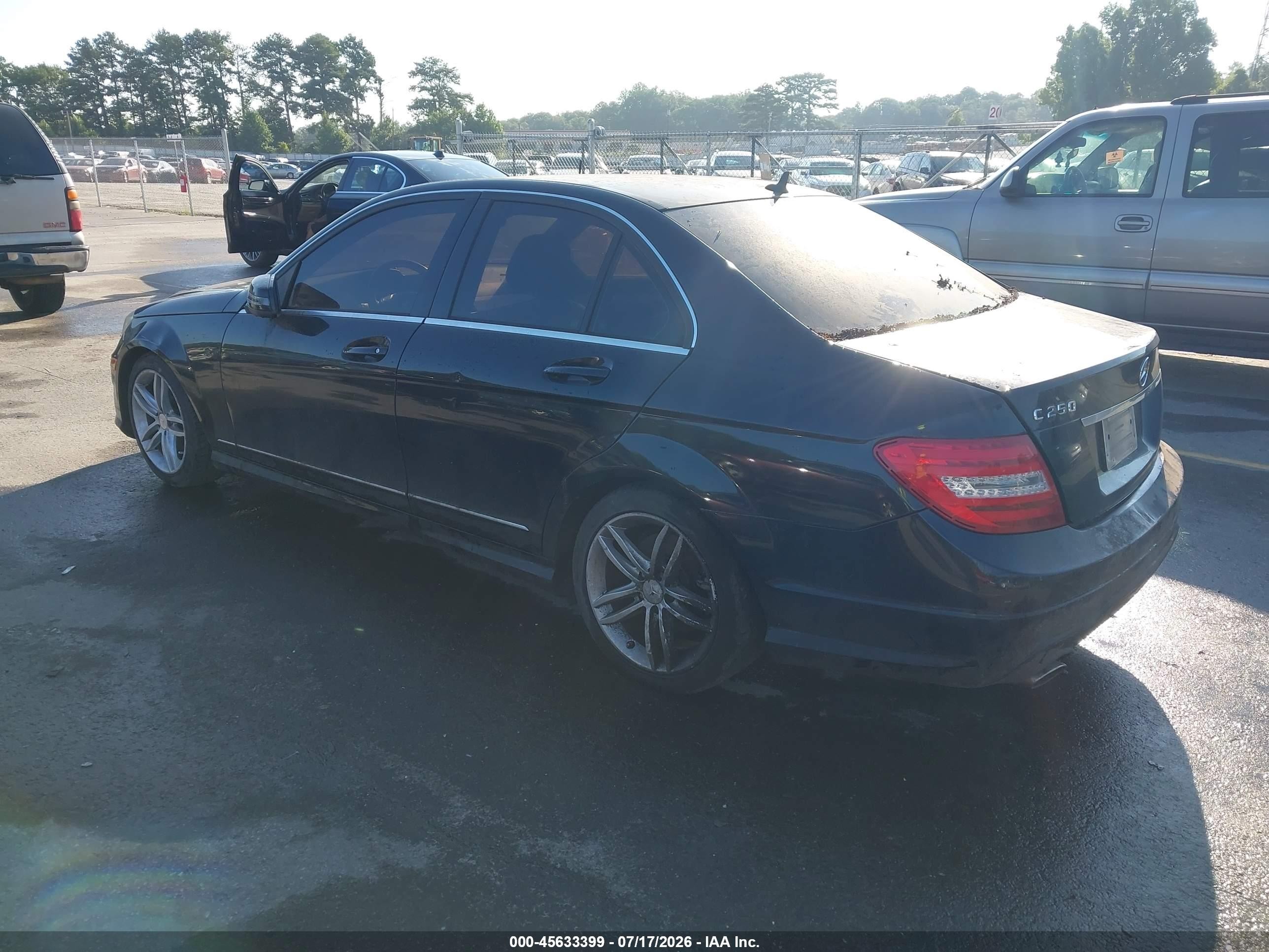 2013 Mercedes-benz C 250 Sport Black vin: WDDGF4HB8DF971217