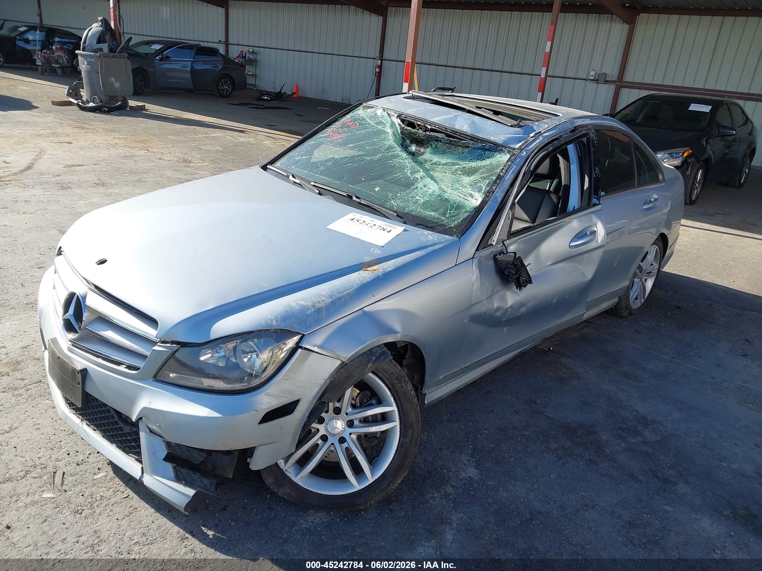 2013 Mercedes-benz C 250 Sport Silver vin: WDDGF4HB8DG128838
