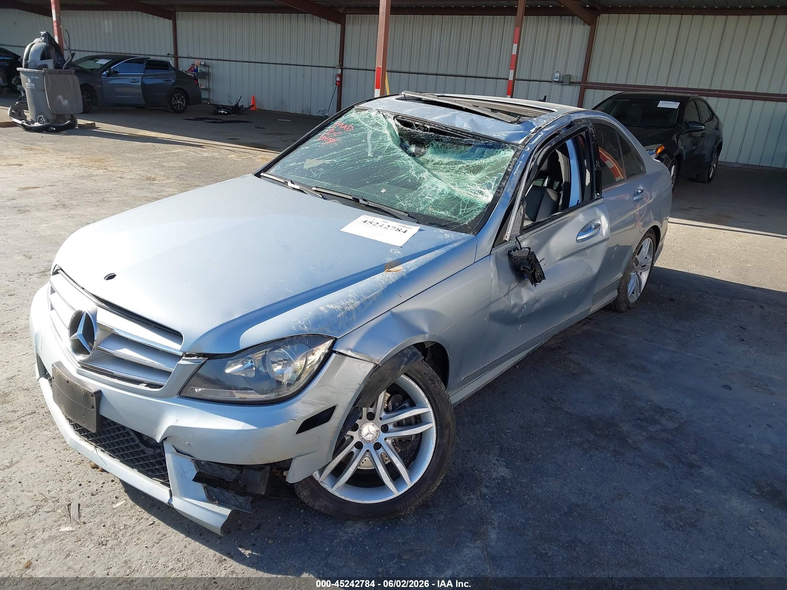 2013 Mercedes-benz C 250 Sport Silver vin: WDDGF4HB8DG128838