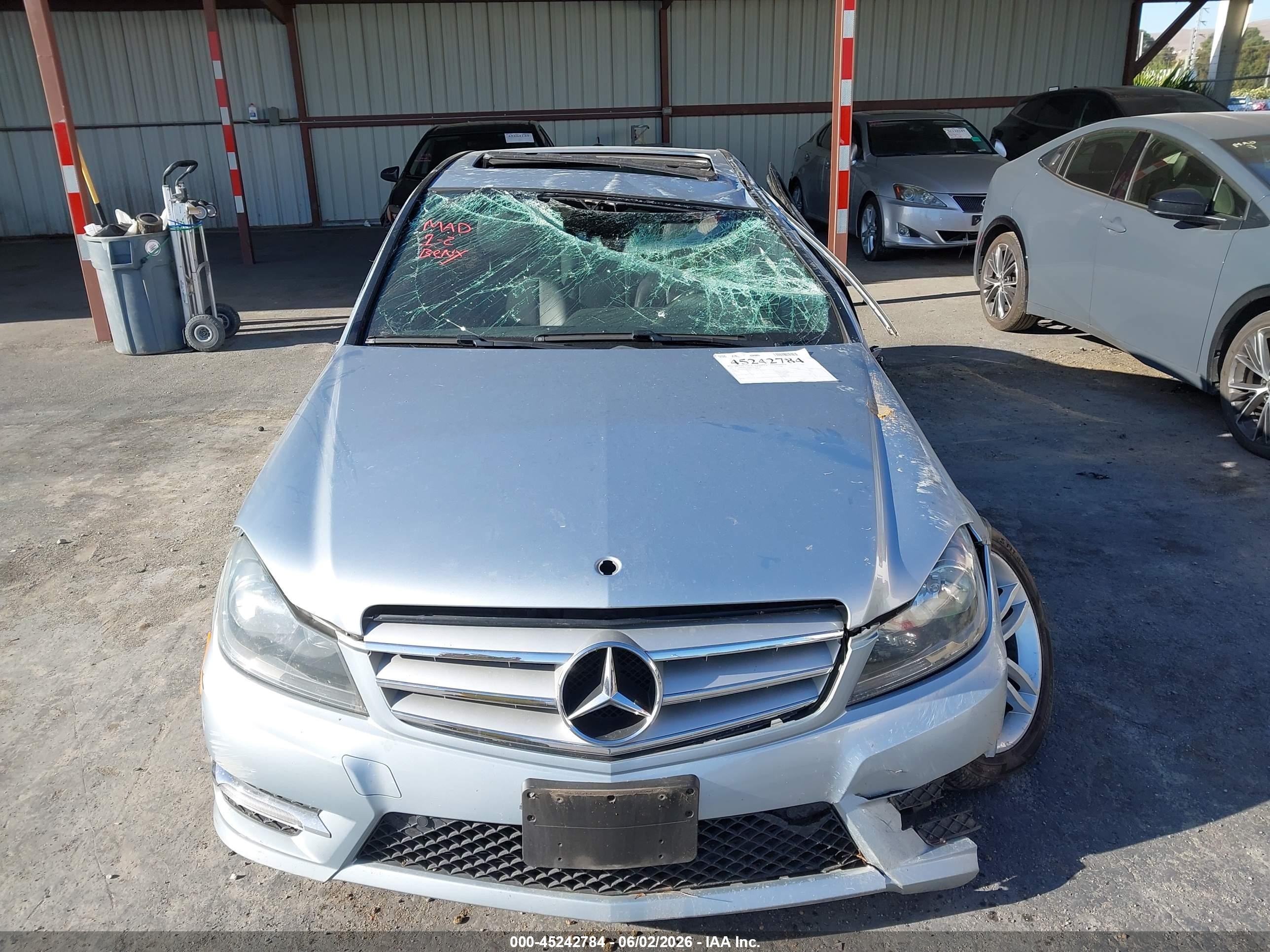 2013 Mercedes-benz C 250 Sport Silver vin: WDDGF4HB8DG128838