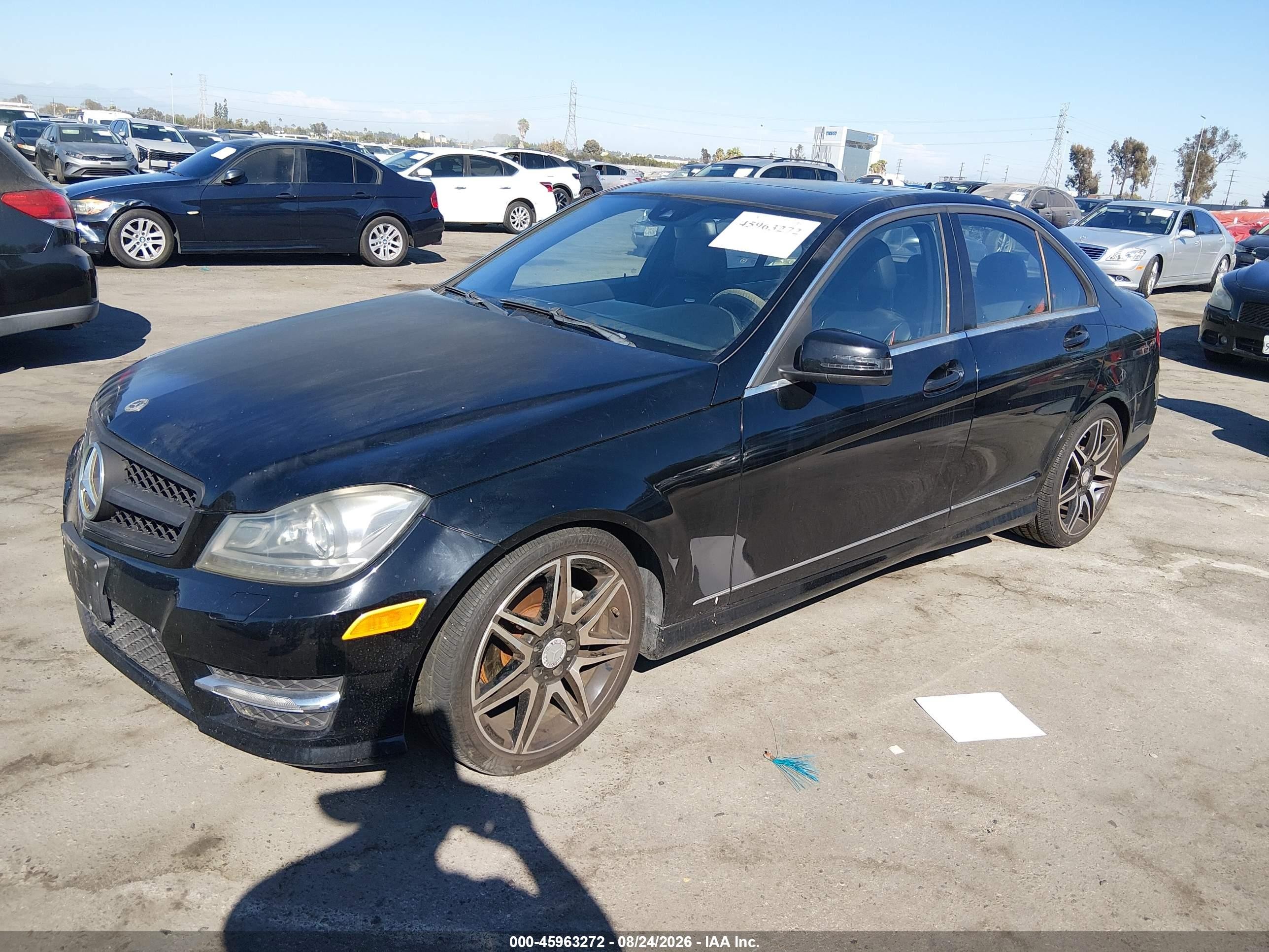 2013 Mercedes-benz C 250 Sport Black vin: WDDGF4HB8DR262513