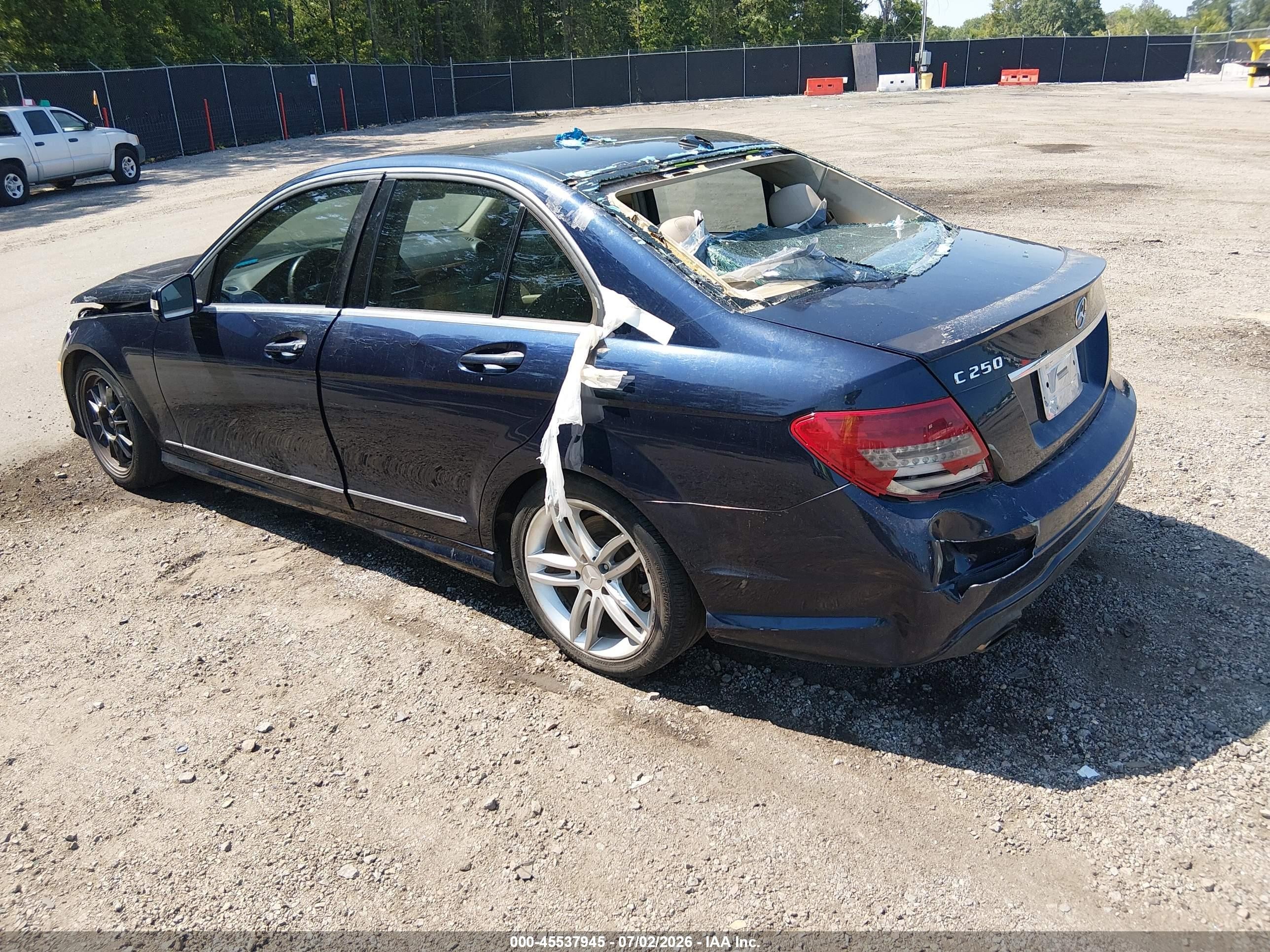2013 Mercedes-benz C 250 Sport Dark Blue vin: WDDGF4HB8DR269672