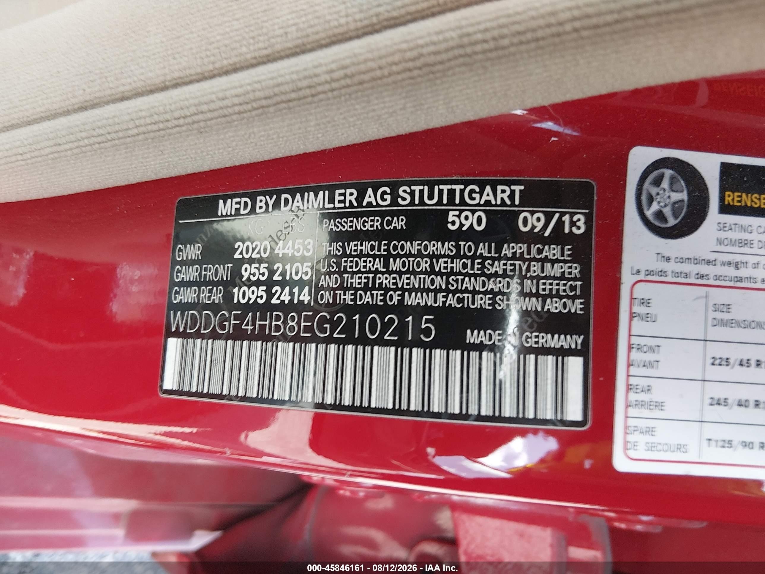 2014 Mercedes-benz C 250 Sport Красный vin: WDDGF4HB8EG210215