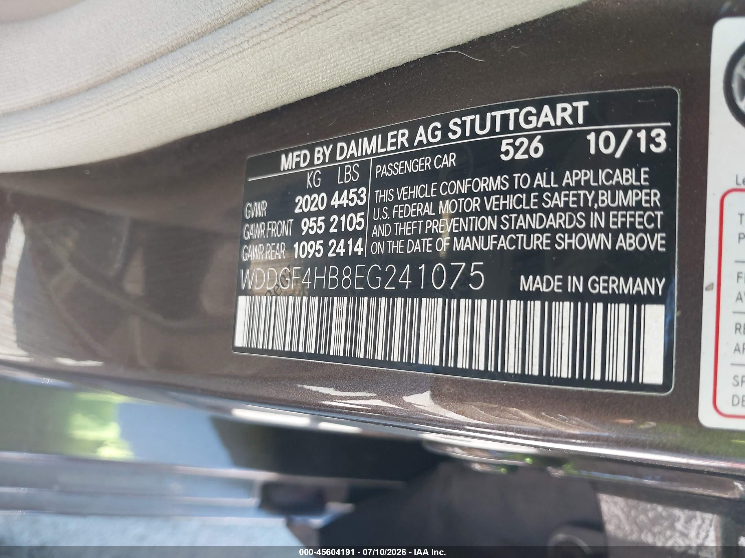 2014 Mercedes-benz C 250 Sport Коричневый vin: WDDGF4HB8EG241075