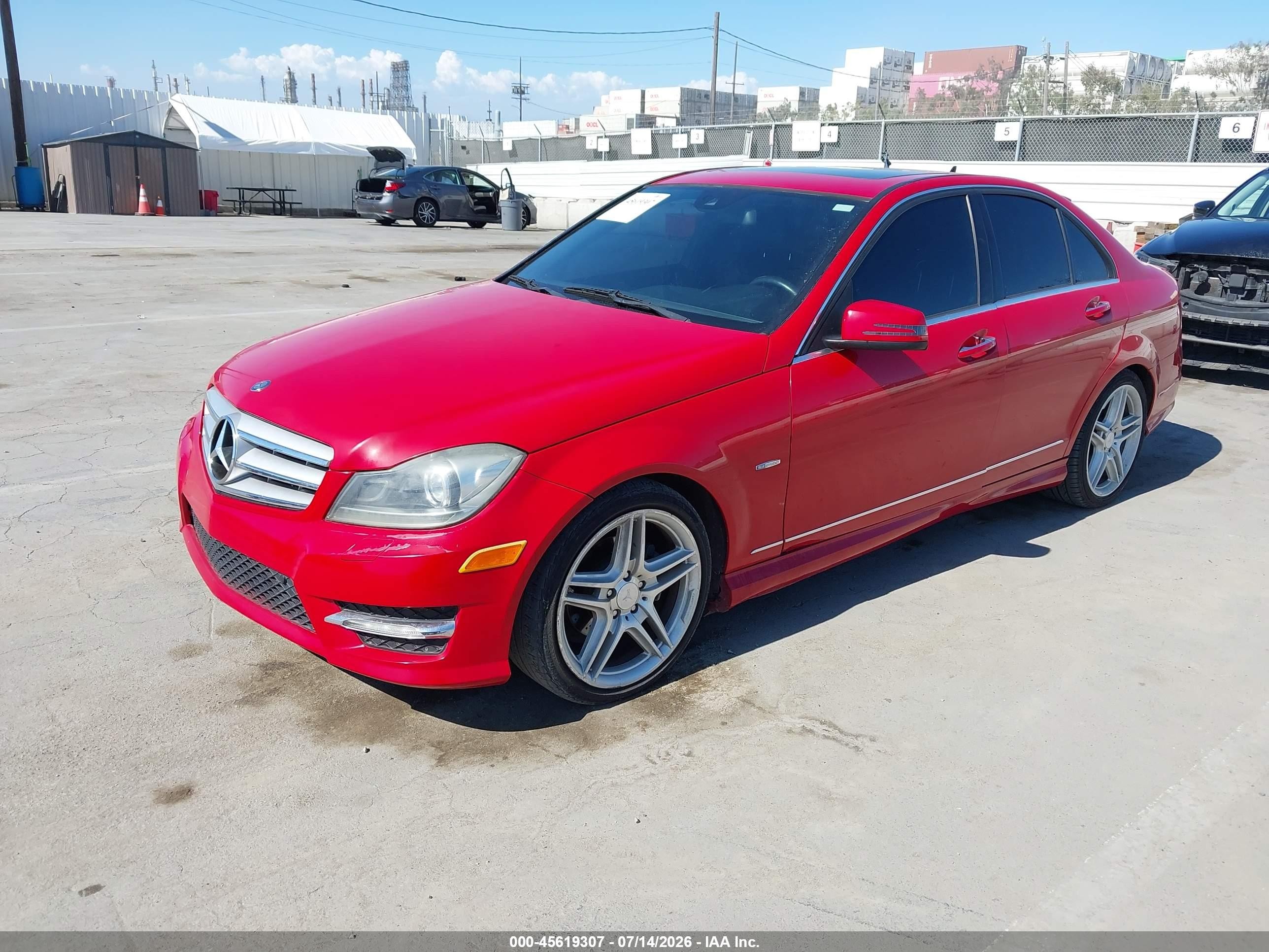 2012 Mercedes-benz C 250 Luxury/sport Red vin: WDDGF4HB9CA618836