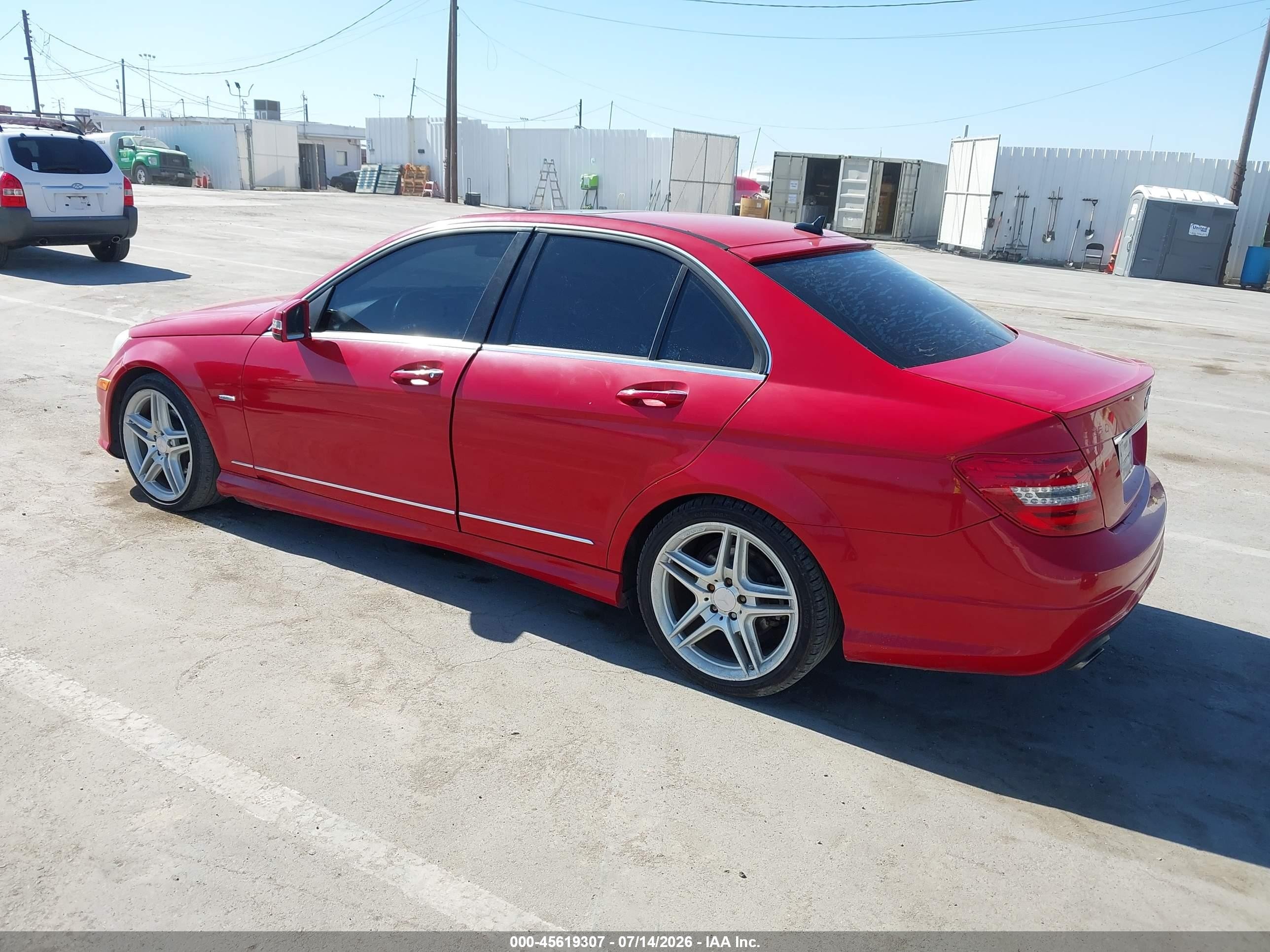2012 Mercedes-benz C 250 Luxury/sport Red vin: WDDGF4HB9CA618836