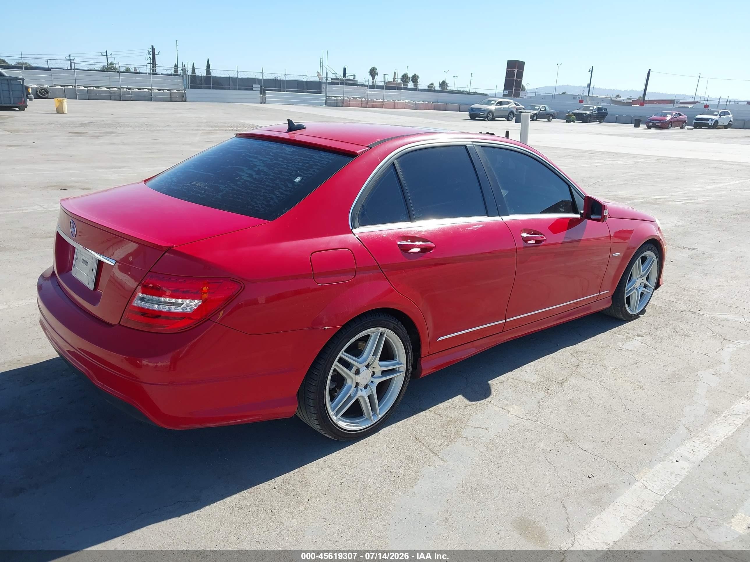 2012 Mercedes-benz C 250 Luxury/sport Red vin: WDDGF4HB9CA618836