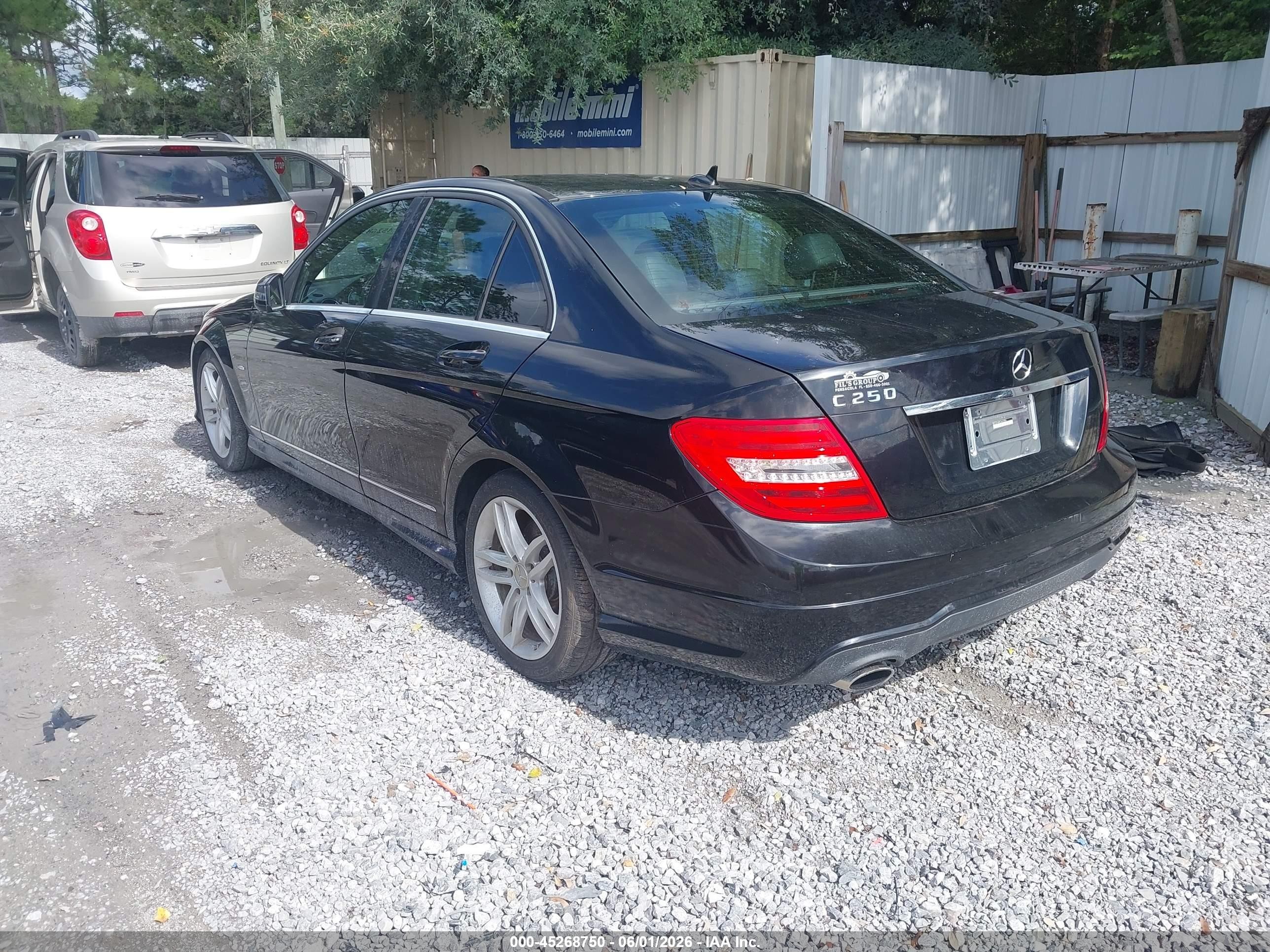 2012 Mercedes-benz C 250 Luxury/sport Black vin: WDDGF4HB9CA630856