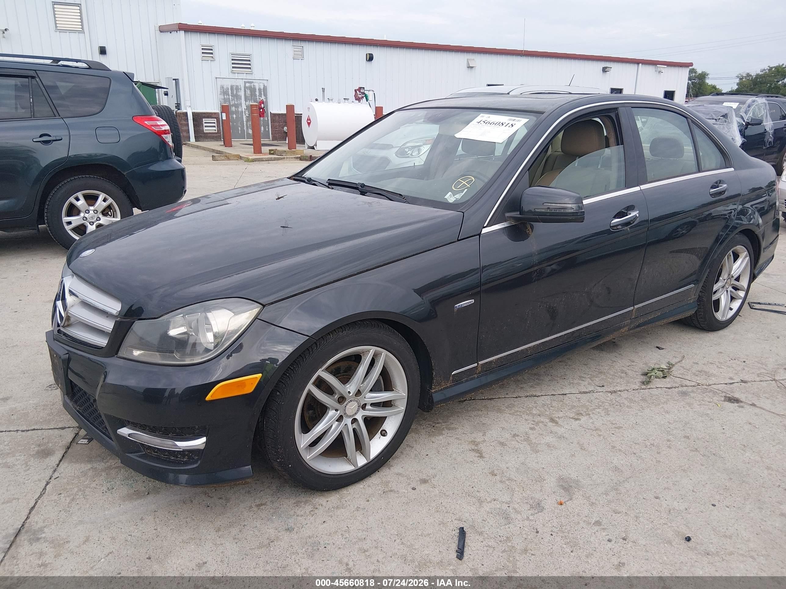 2012 Mercedes-benz C 250 Sport Black vin: WDDGF4HB9CA635796