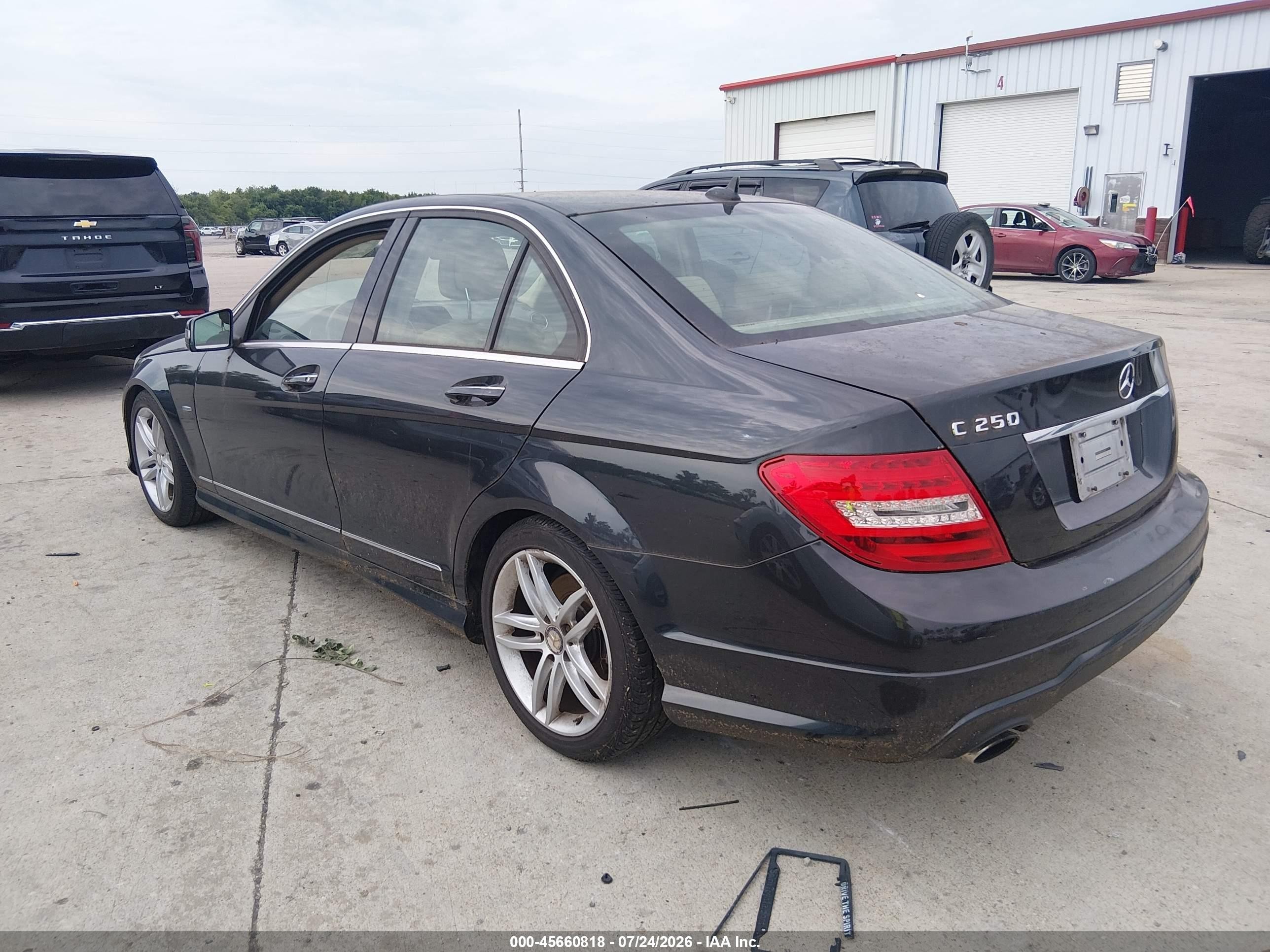 2012 Mercedes-benz C 250 Sport Black vin: WDDGF4HB9CA635796