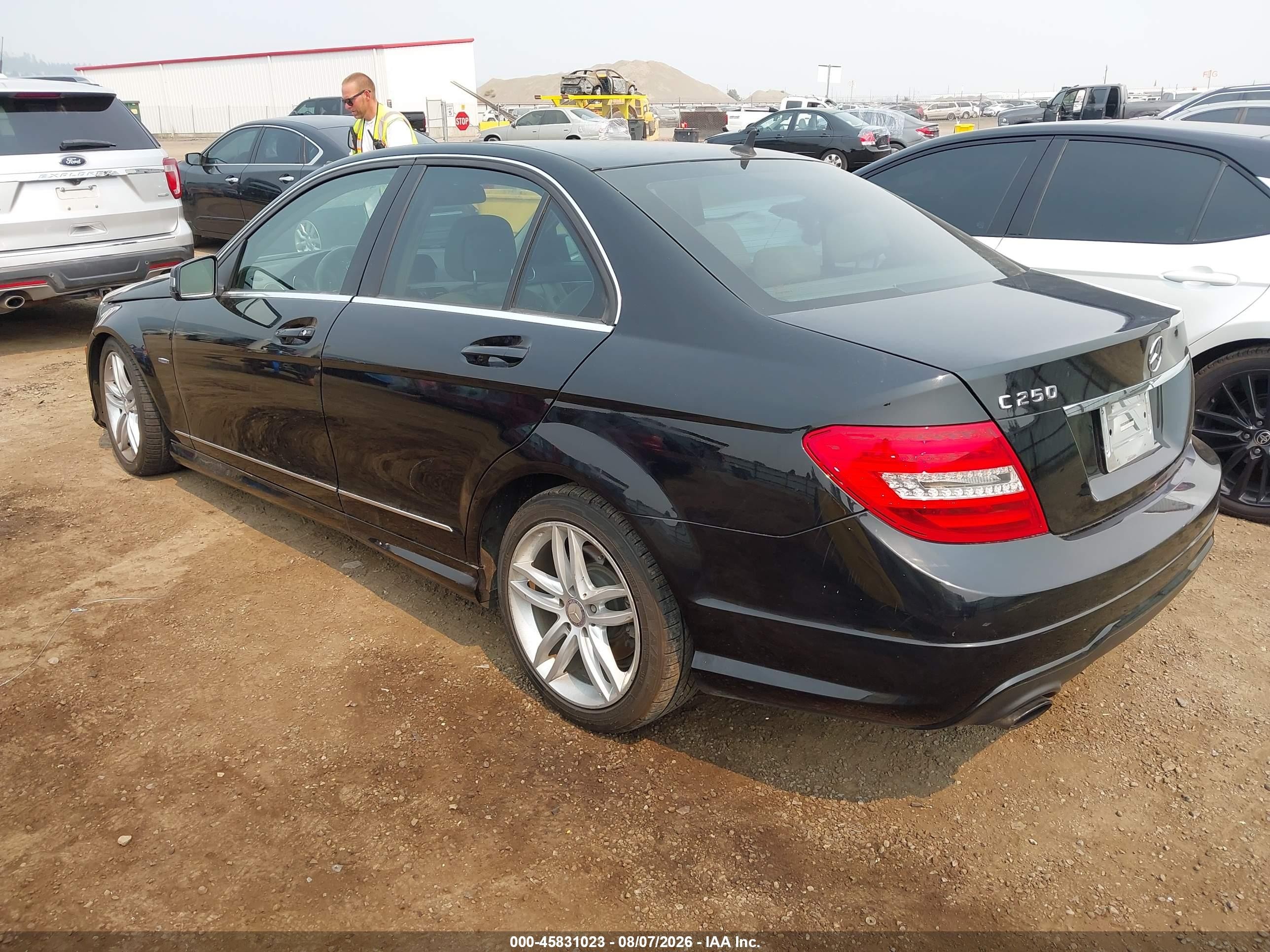 2012 Mercedes-benz C 250 Sport Black vin: WDDGF4HB9CA710352