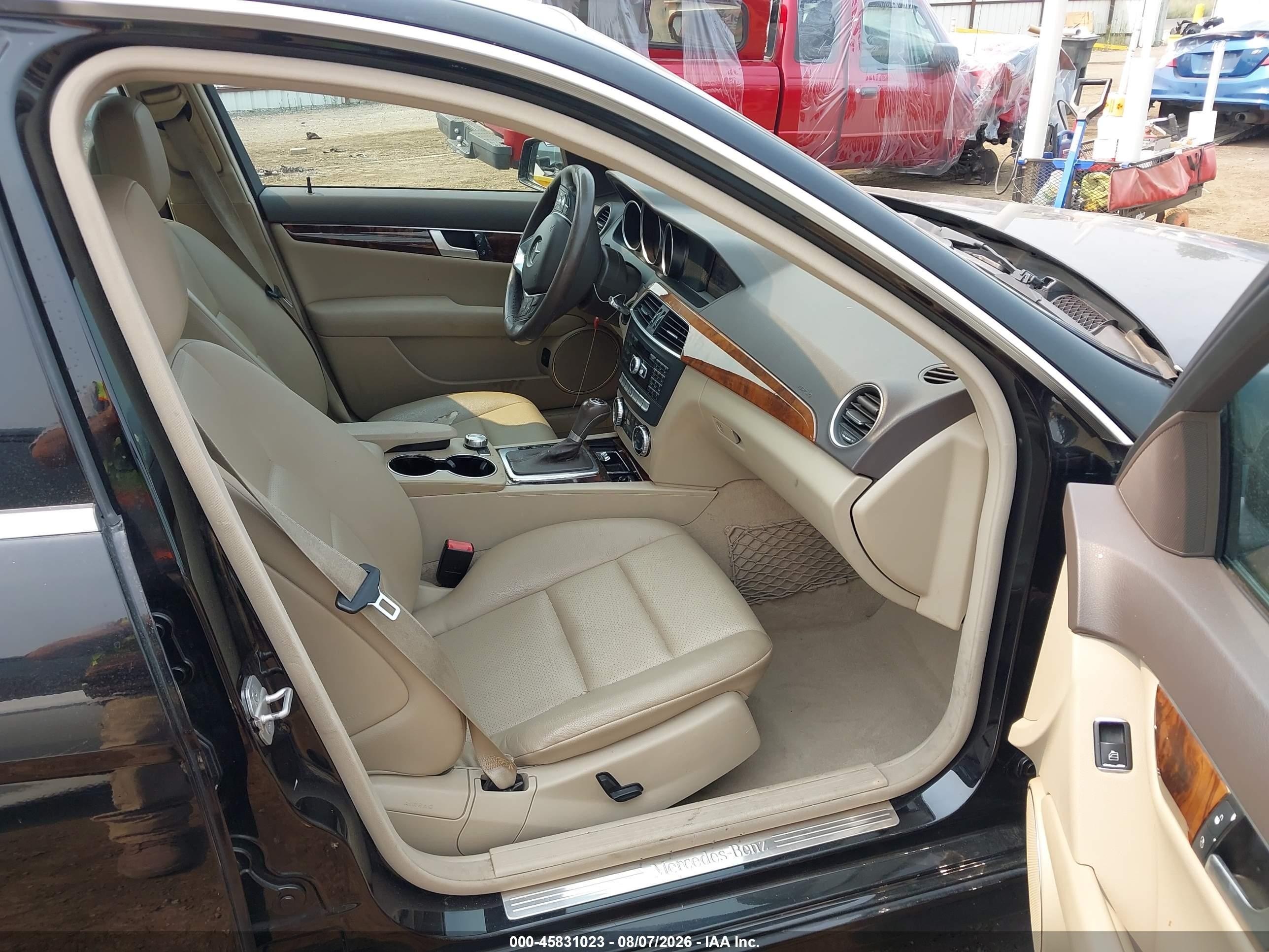 2012 Mercedes-benz C 250 Sport Black vin: WDDGF4HB9CA710352