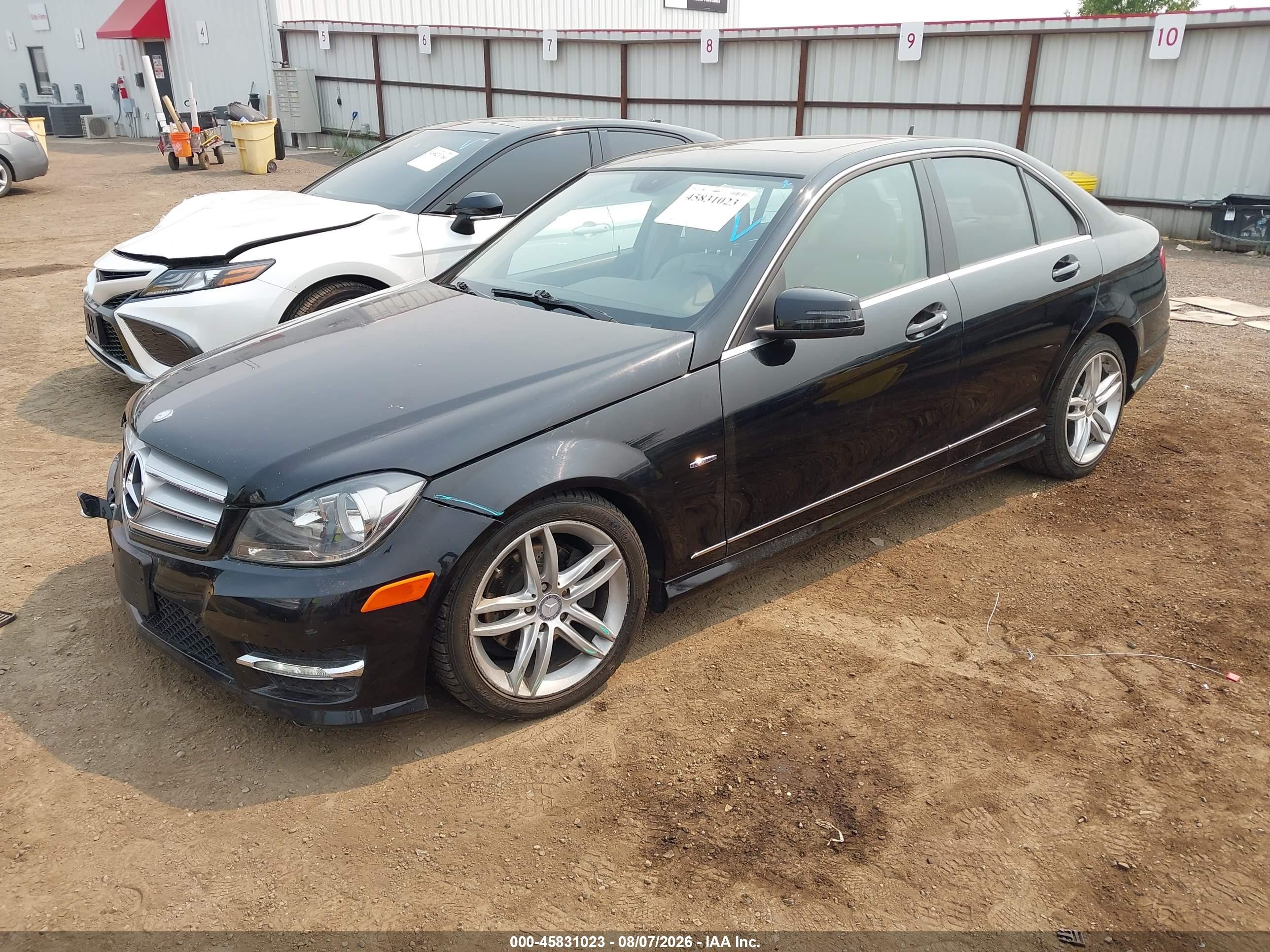 2012 Mercedes-benz C 250 Sport Black vin: WDDGF4HB9CA710352