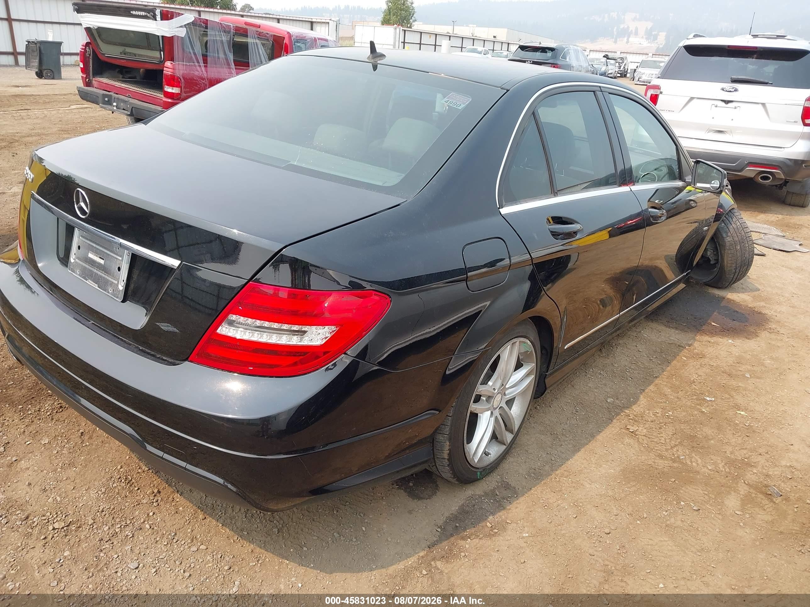 2012 Mercedes-benz C 250 Sport Black vin: WDDGF4HB9CA710352