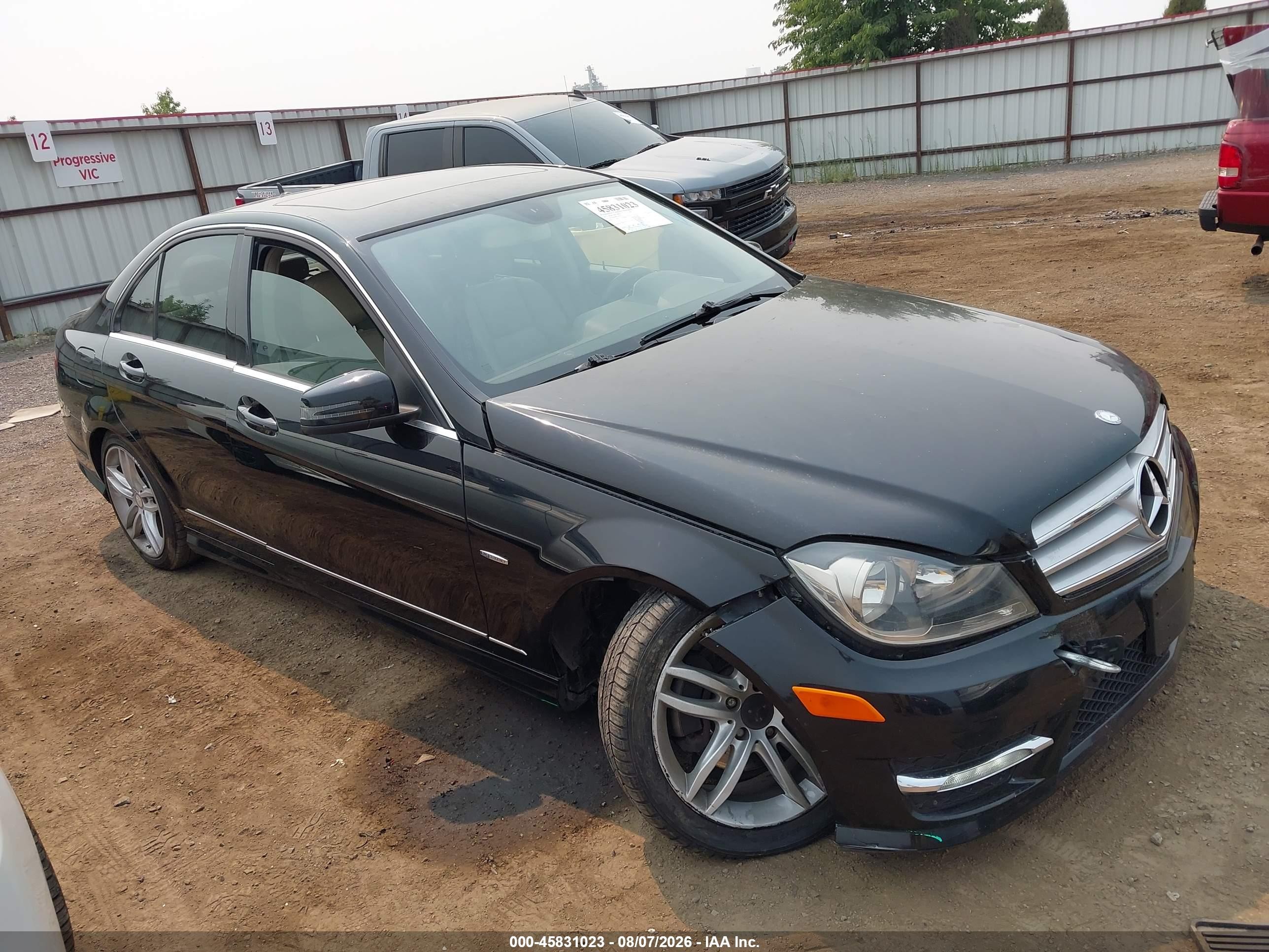 2012 Mercedes-benz C 250 Sport Black vin: WDDGF4HB9CA710352