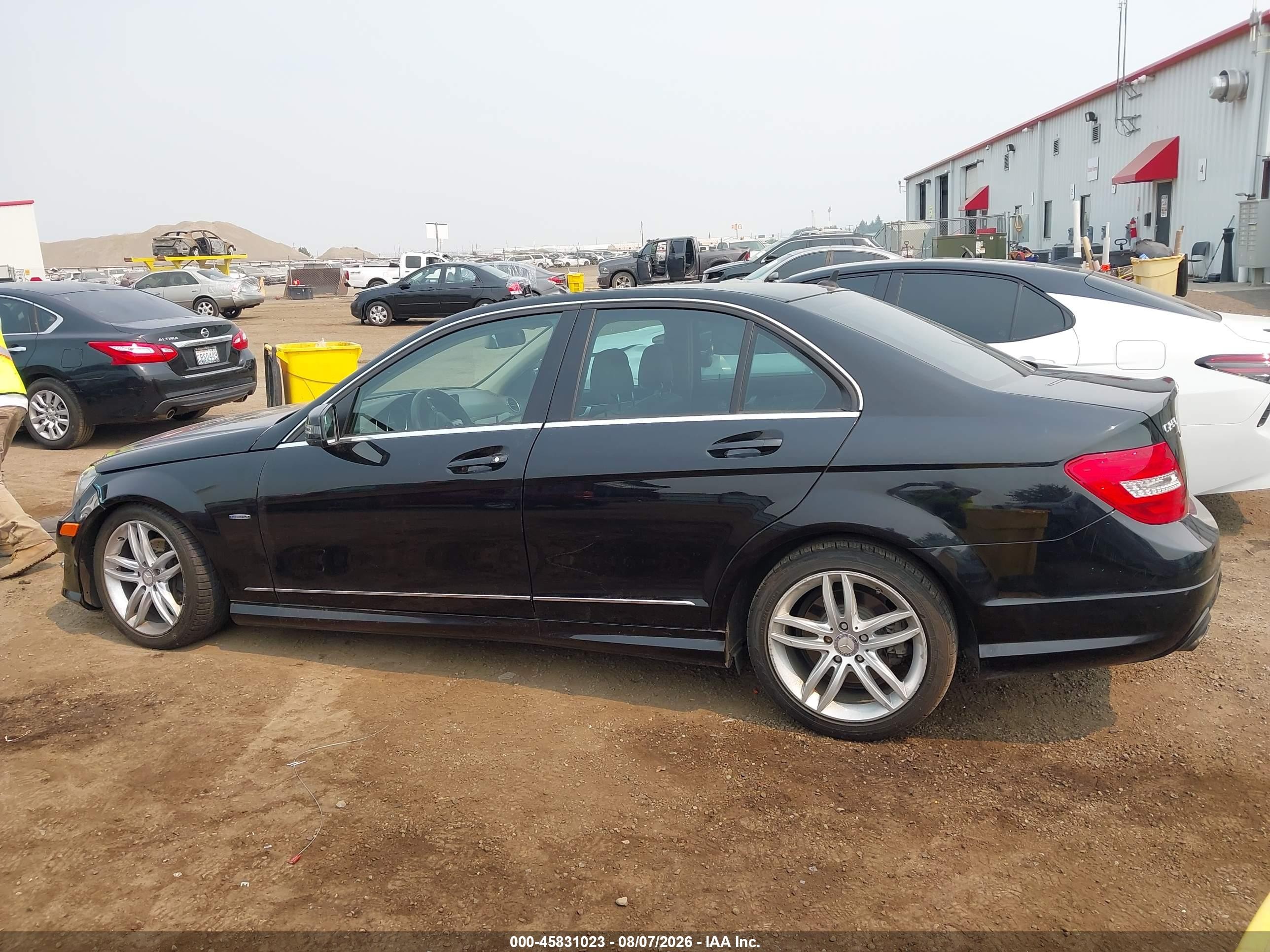2012 Mercedes-benz C 250 Sport Black vin: WDDGF4HB9CA710352