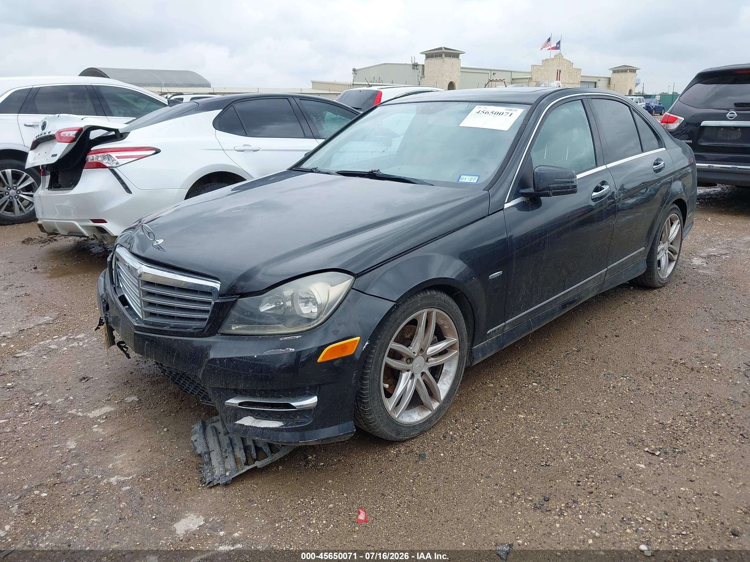 2012 Mercedes-benz C 250 Sport Black vin: WDDGF4HB9CR194740