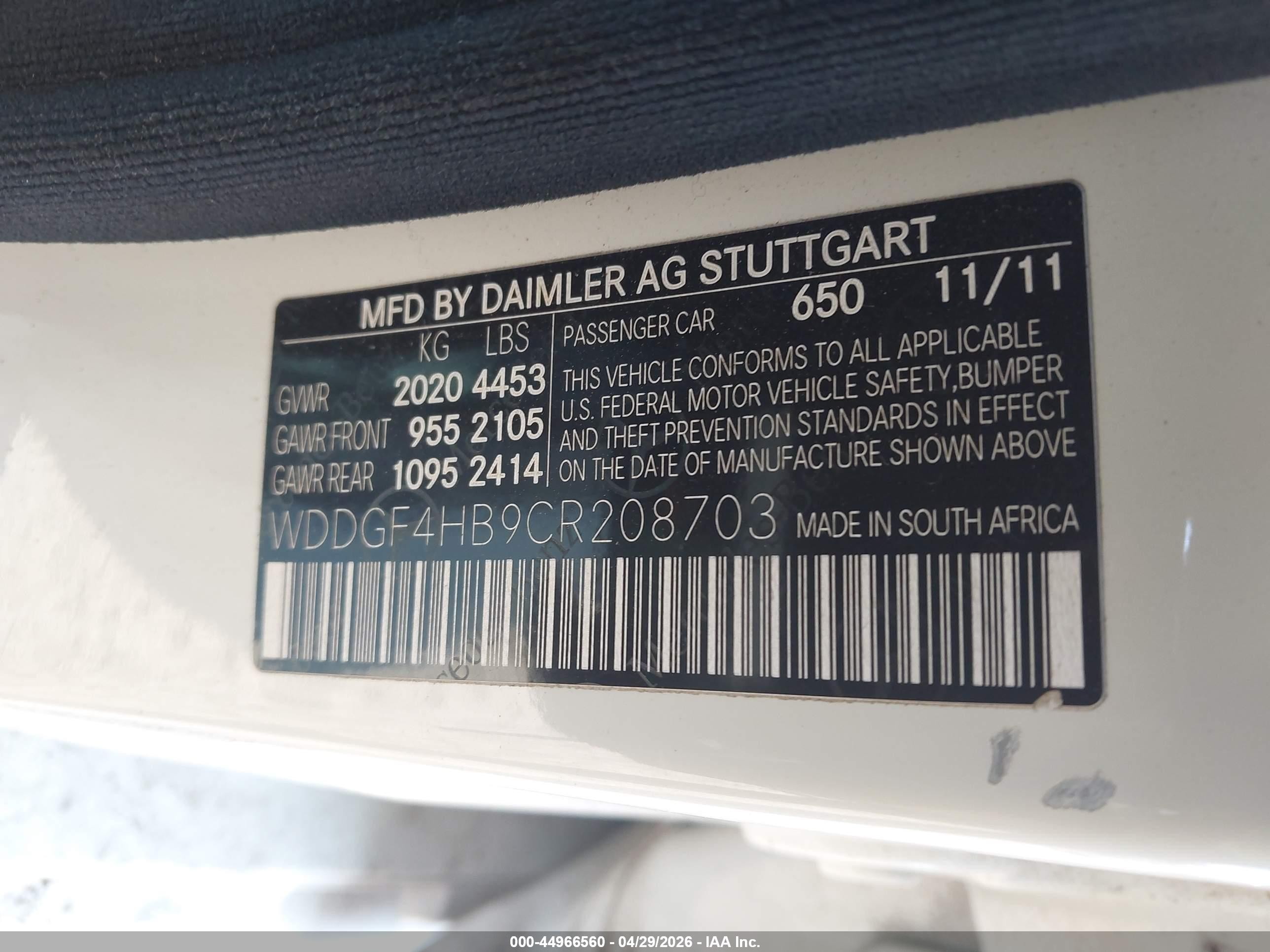2012 Mercedes-benz C 250 Sport White vin: WDDGF4HB9CR208703