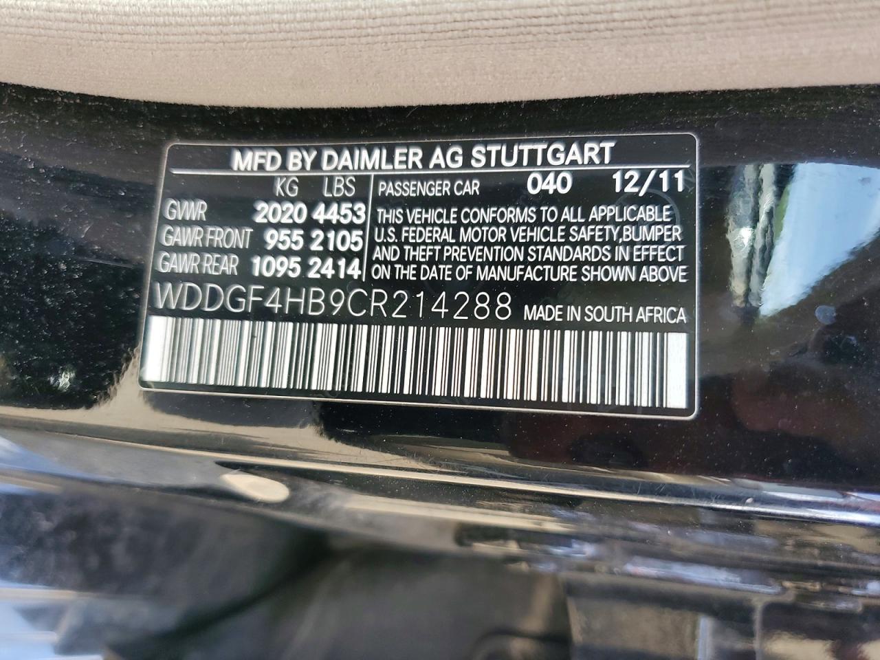 2012 Mercedes-benz C 250 Black vin: WDDGF4HB9CR214288
