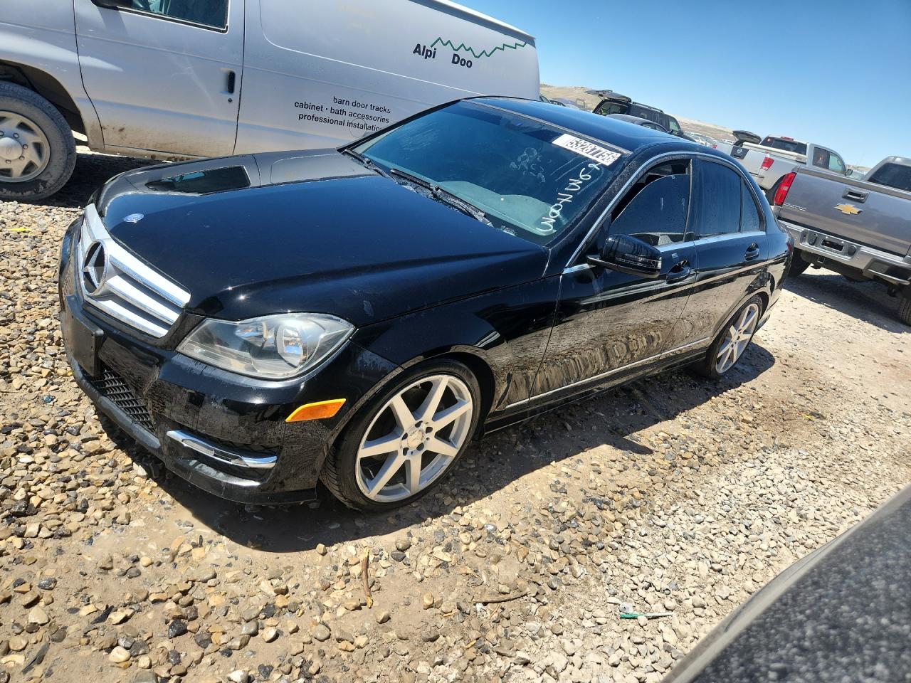 2013 Mercedes-benz C 250 Black vin: WDDGF4HB9DR263783 Damage: Hood, Dent(S) W/ Paint Dmg, 3 To 4 Inches
