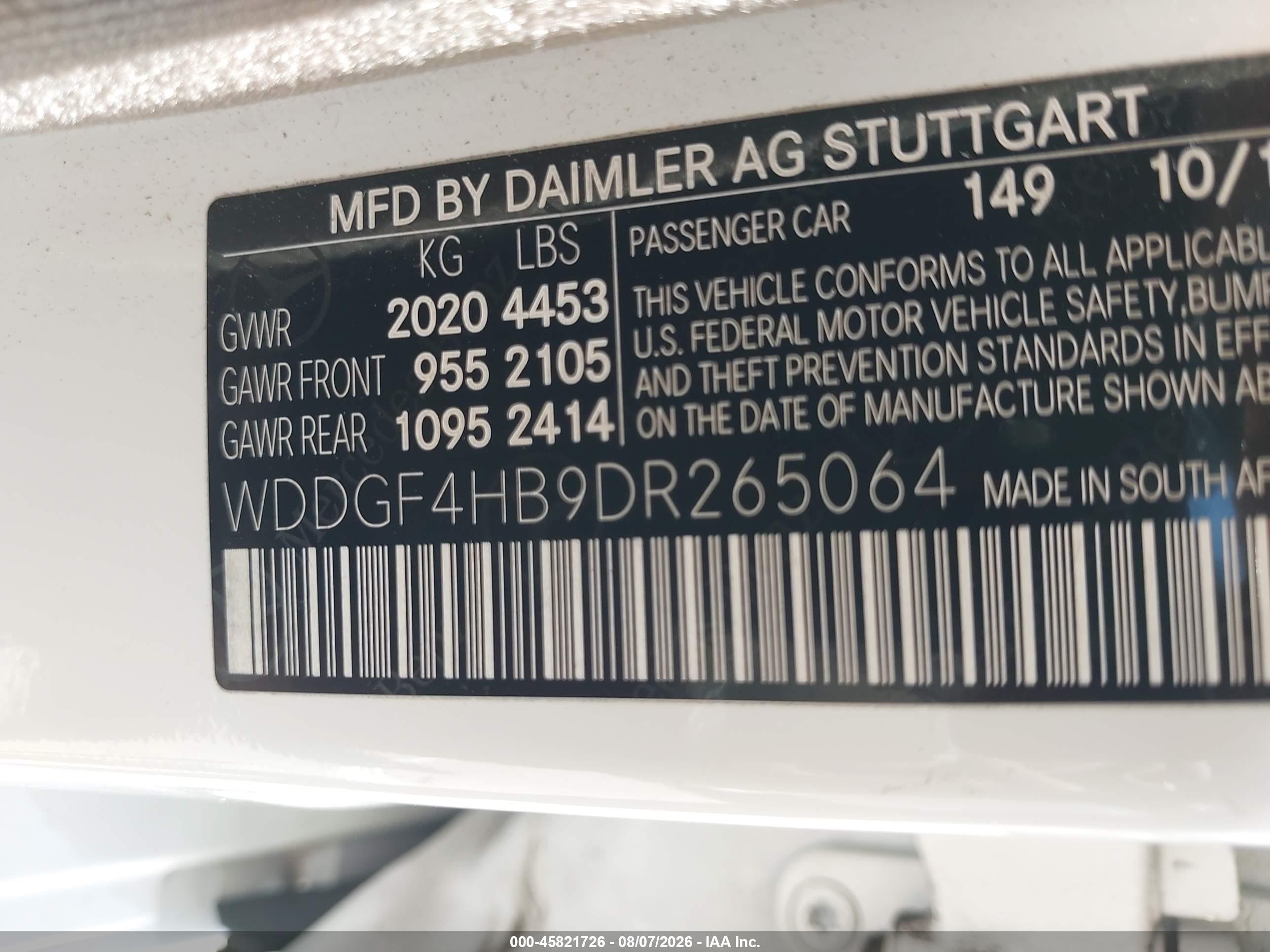 2013 Mercedes-benz C 250 Sport White vin: WDDGF4HB9DR265064