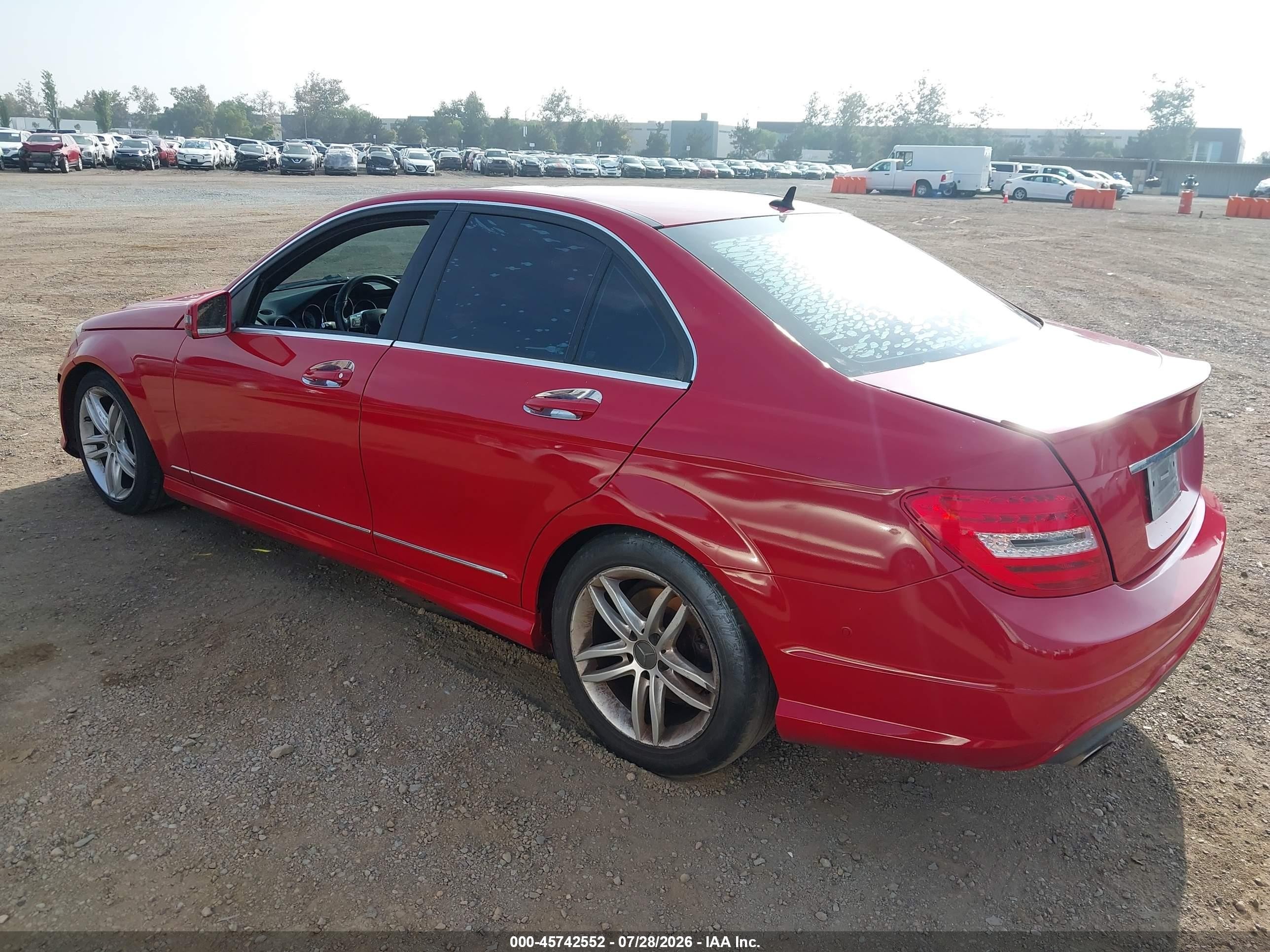 2013 Mercedes-benz C 250 Sport Red vin: WDDGF4HB9DR283726