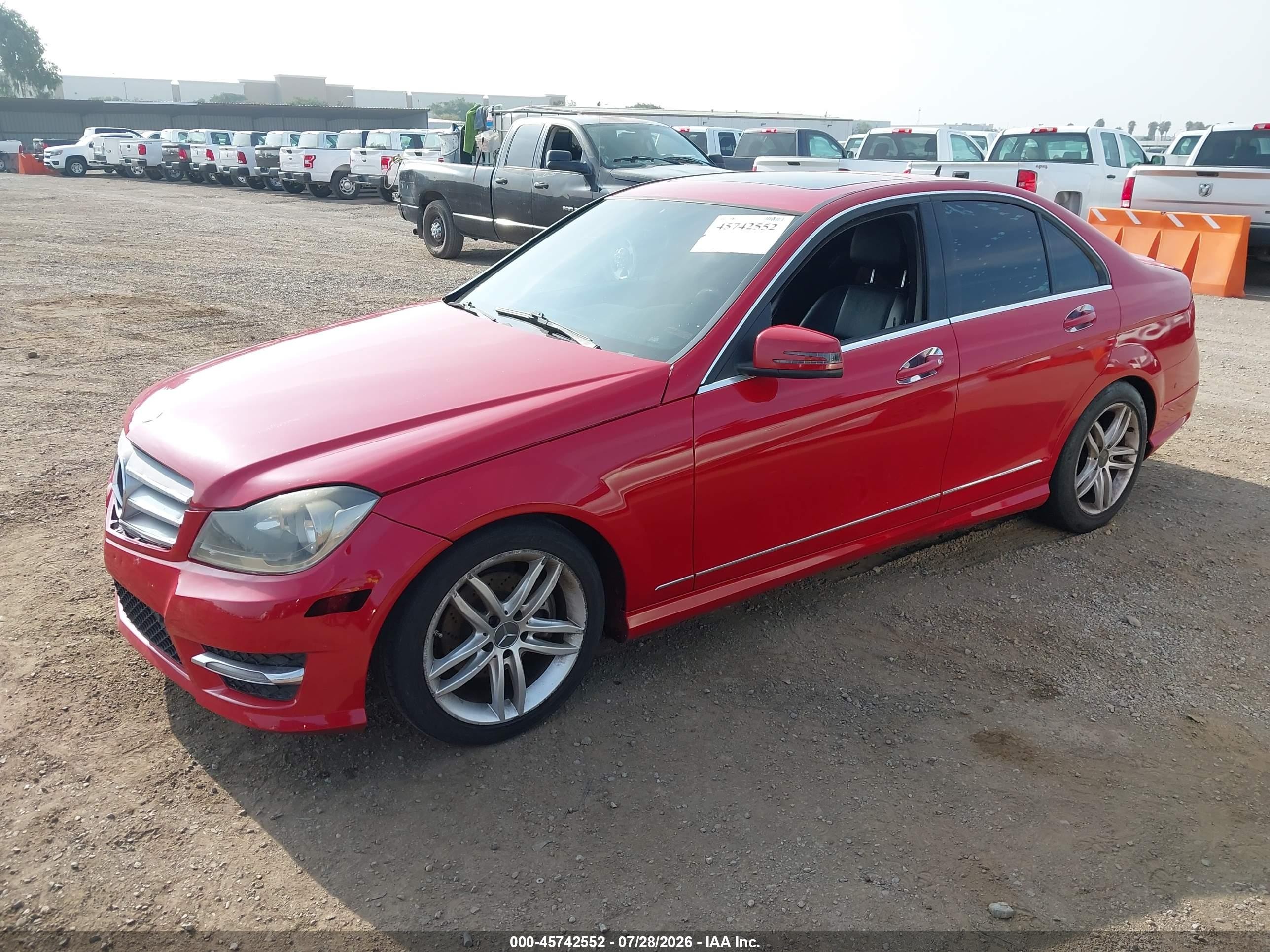 2013 Mercedes-benz C 250 Sport Red vin: WDDGF4HB9DR283726
