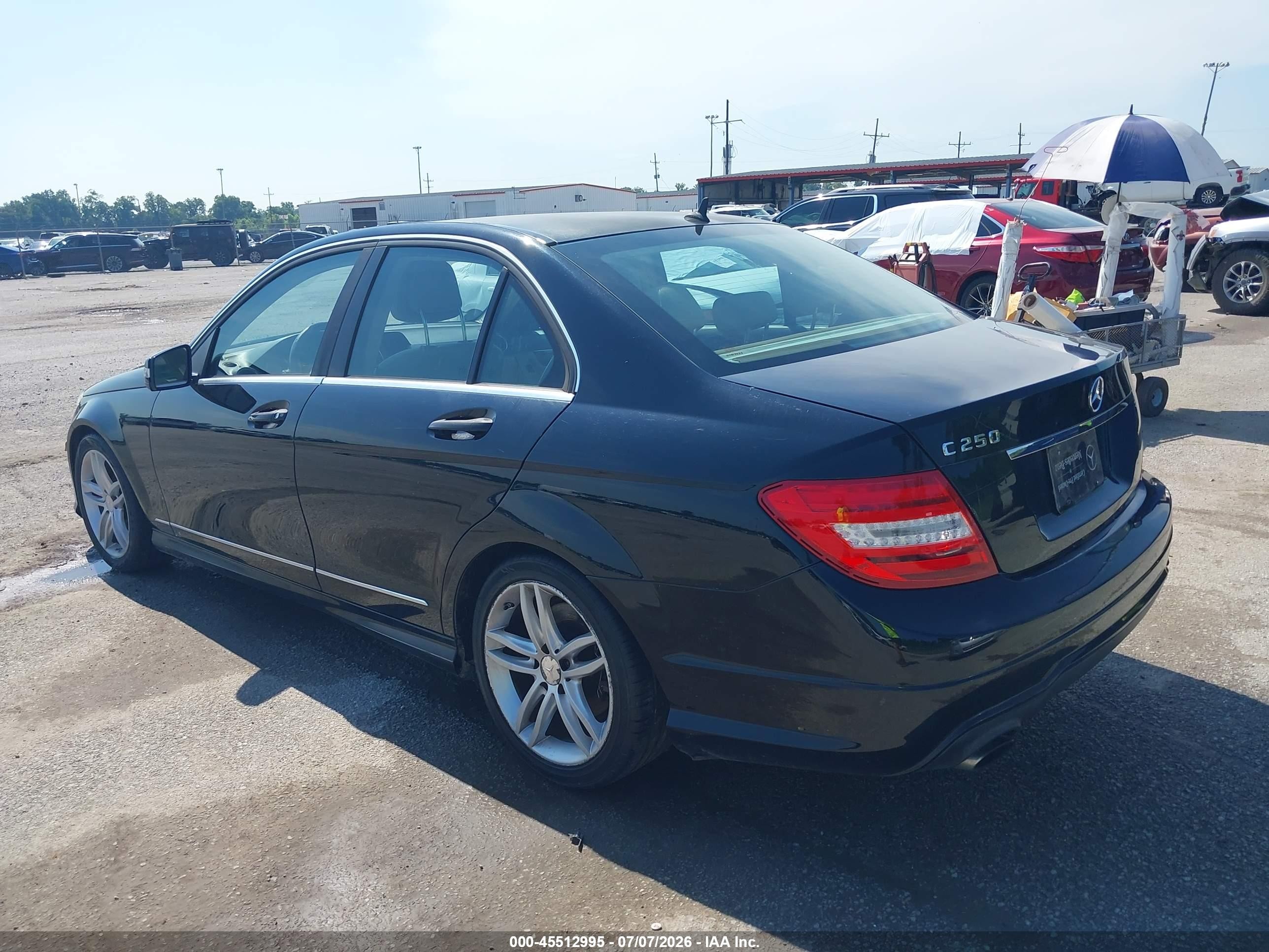 2013 Mercedes-benz C 250 Sport Black vin: WDDGF4HB9DR294287