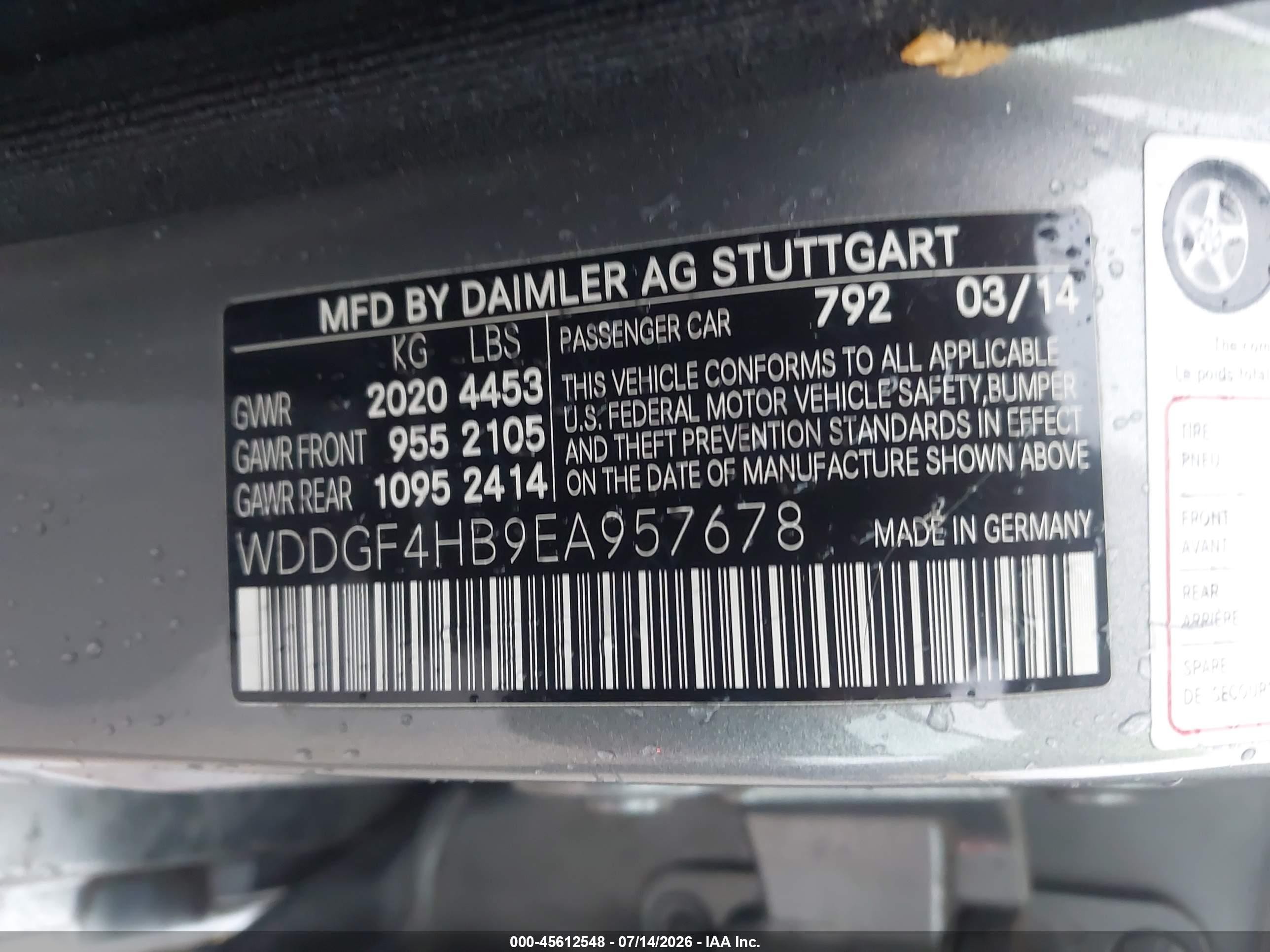 2014 Mercedes-benz C 250 Sport Gray vin: WDDGF4HB9EA957678