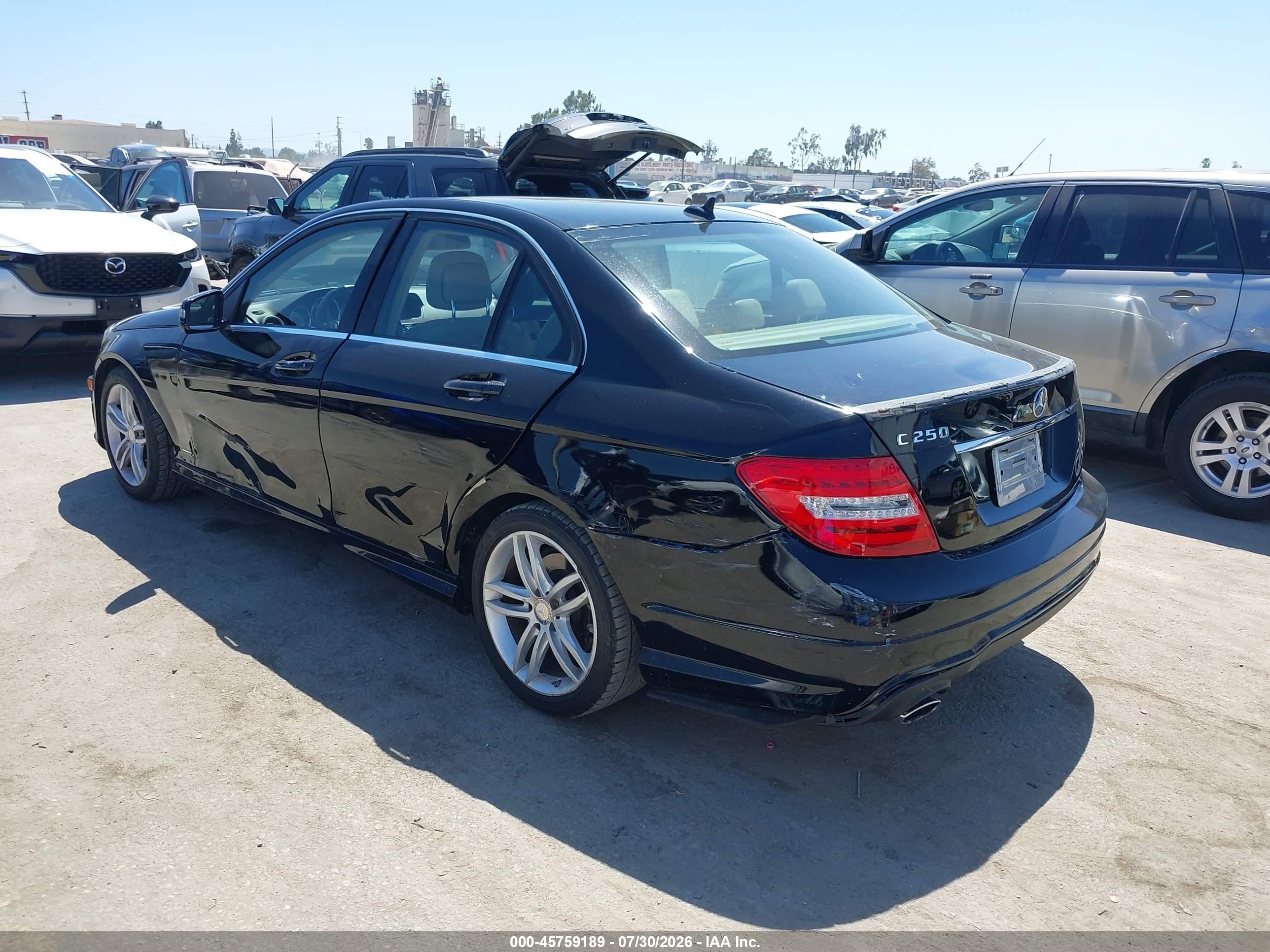 2014 Mercedes-benz C 250 Luxury/sport Black vin: WDDGF4HB9EA964047