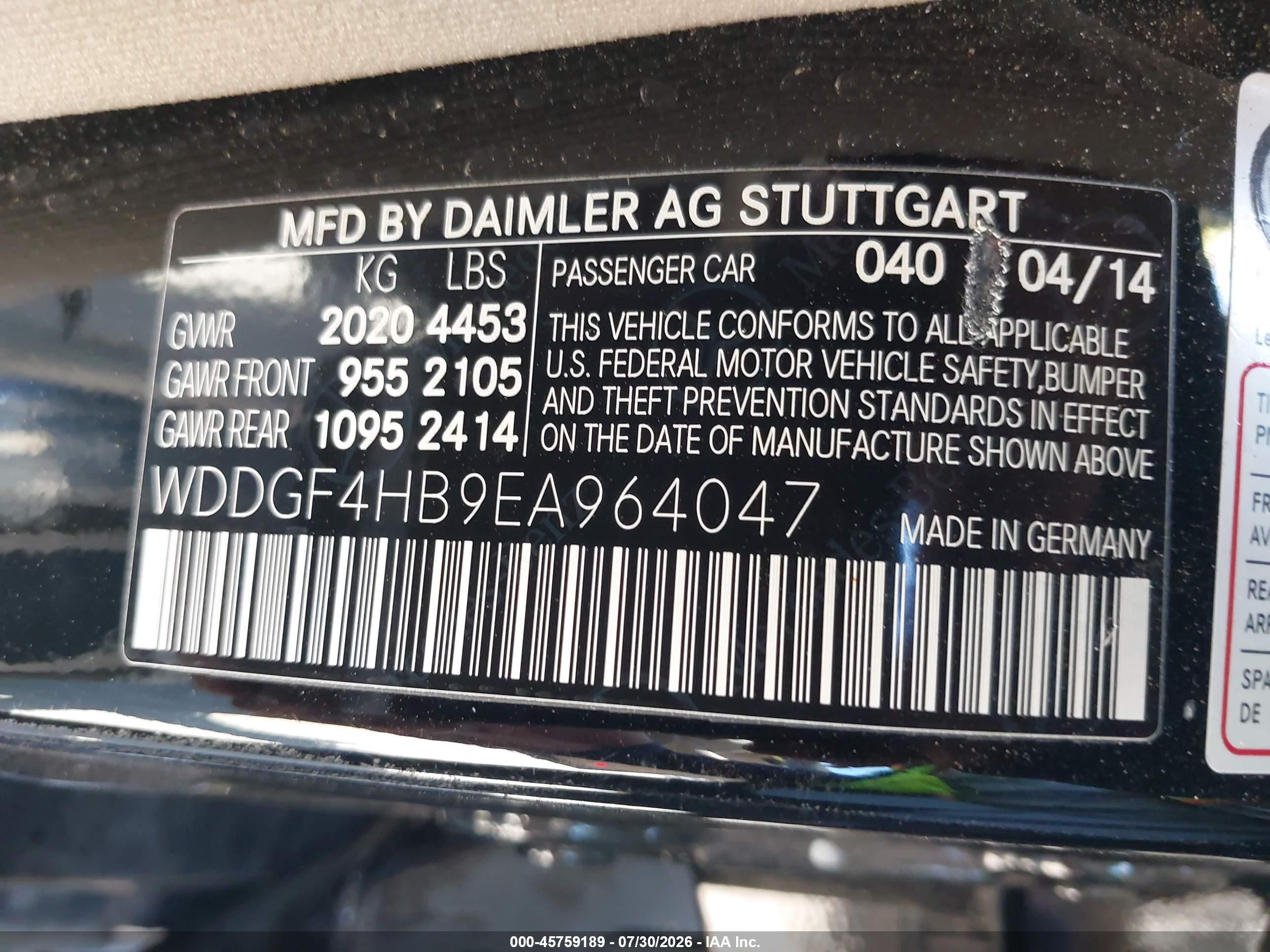 2014 Mercedes-benz C 250 Luxury/sport Black vin: WDDGF4HB9EA964047