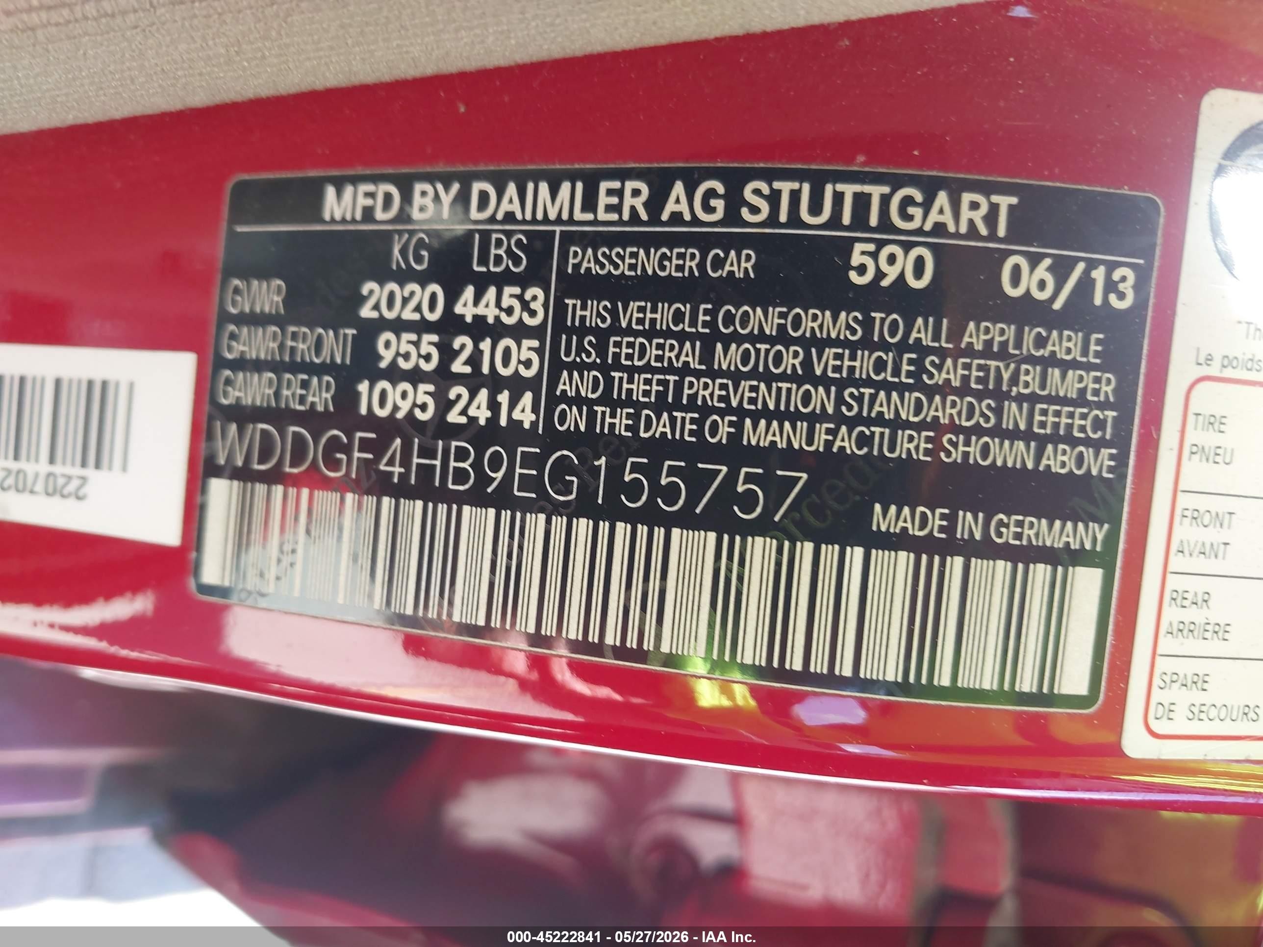 2014 Mercedes-benz C 250 Sport Red vin: WDDGF4HB9EG155757