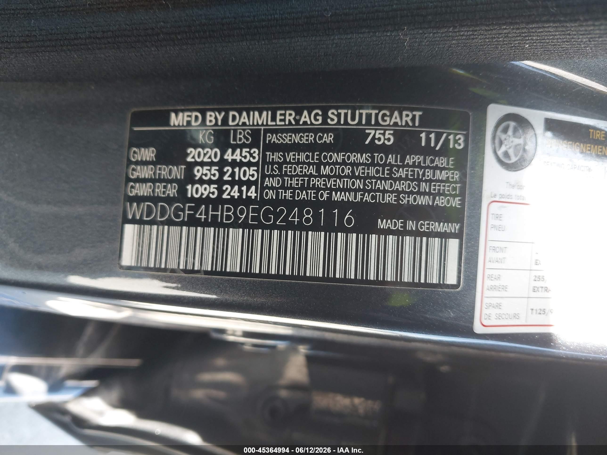2014 Mercedes-benz C 250 Sport Серый vin: WDDGF4HB9EG248116