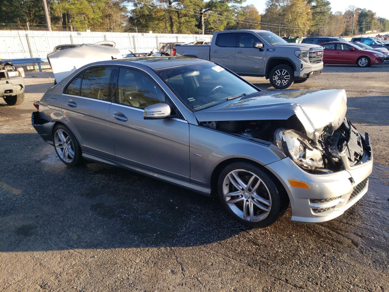 2012 Mercedes-benz C 250 Gray vin: WDDGF4HBXCA606856