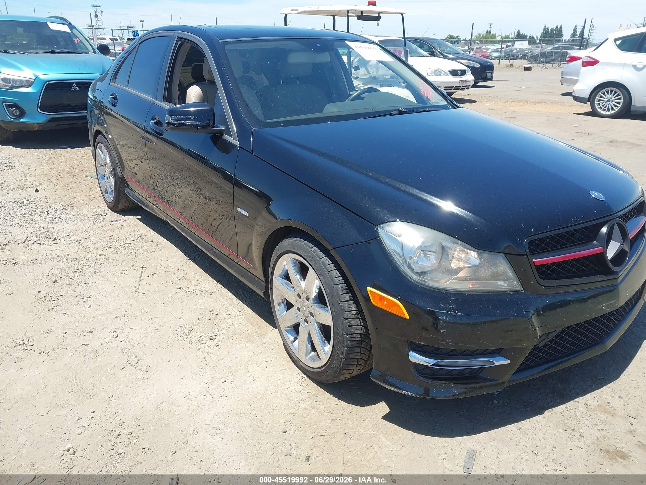 2012 Mercedes-benz C 250 Sport Black vin: WDDGF4HBXCR193421