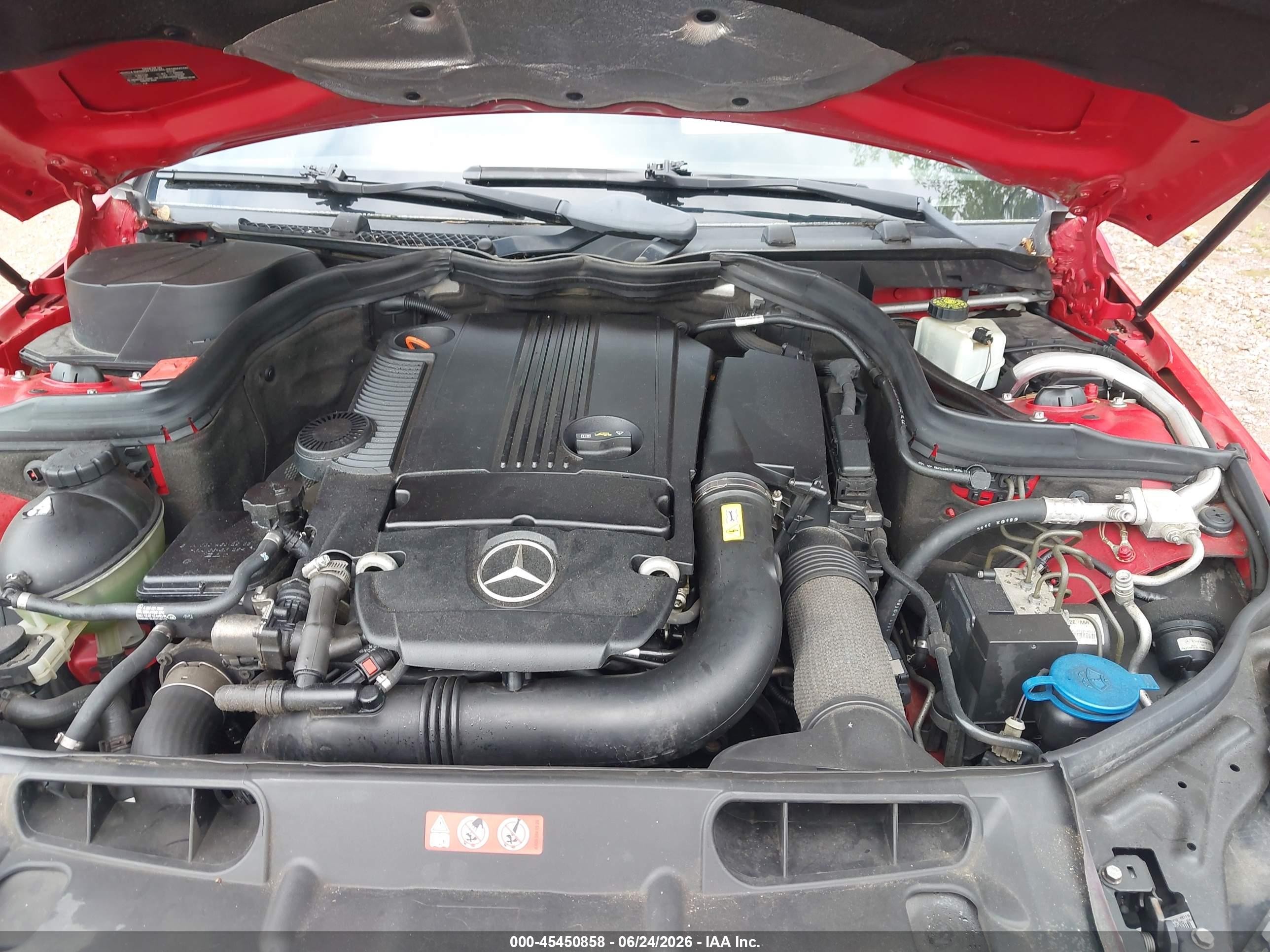 2012 Mercedes-benz C 250 Sport Red vin: WDDGF4HBXCR210234