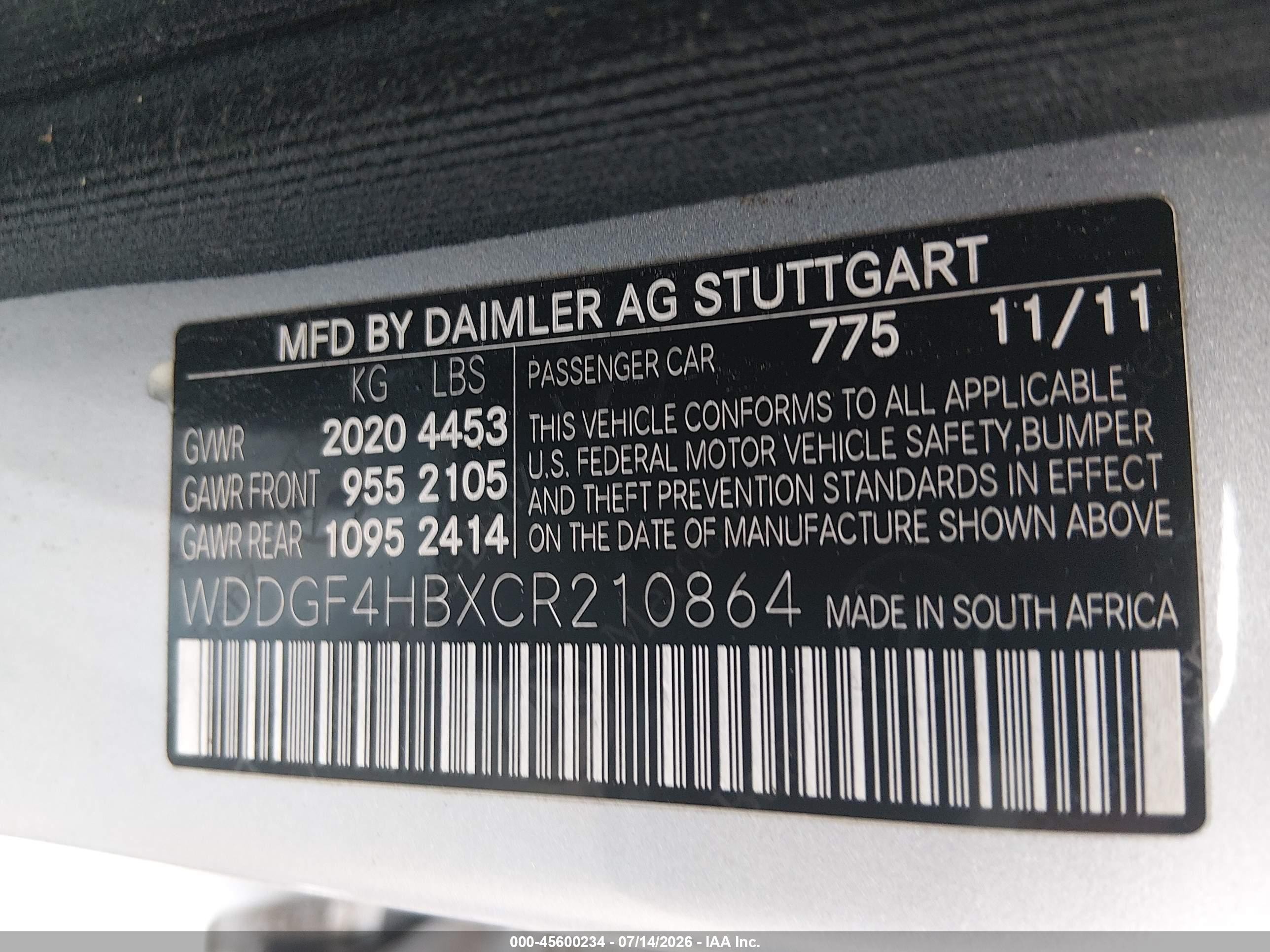 2012 Mercedes-benz C 250 Sport Серый vin: WDDGF4HBXCR210864