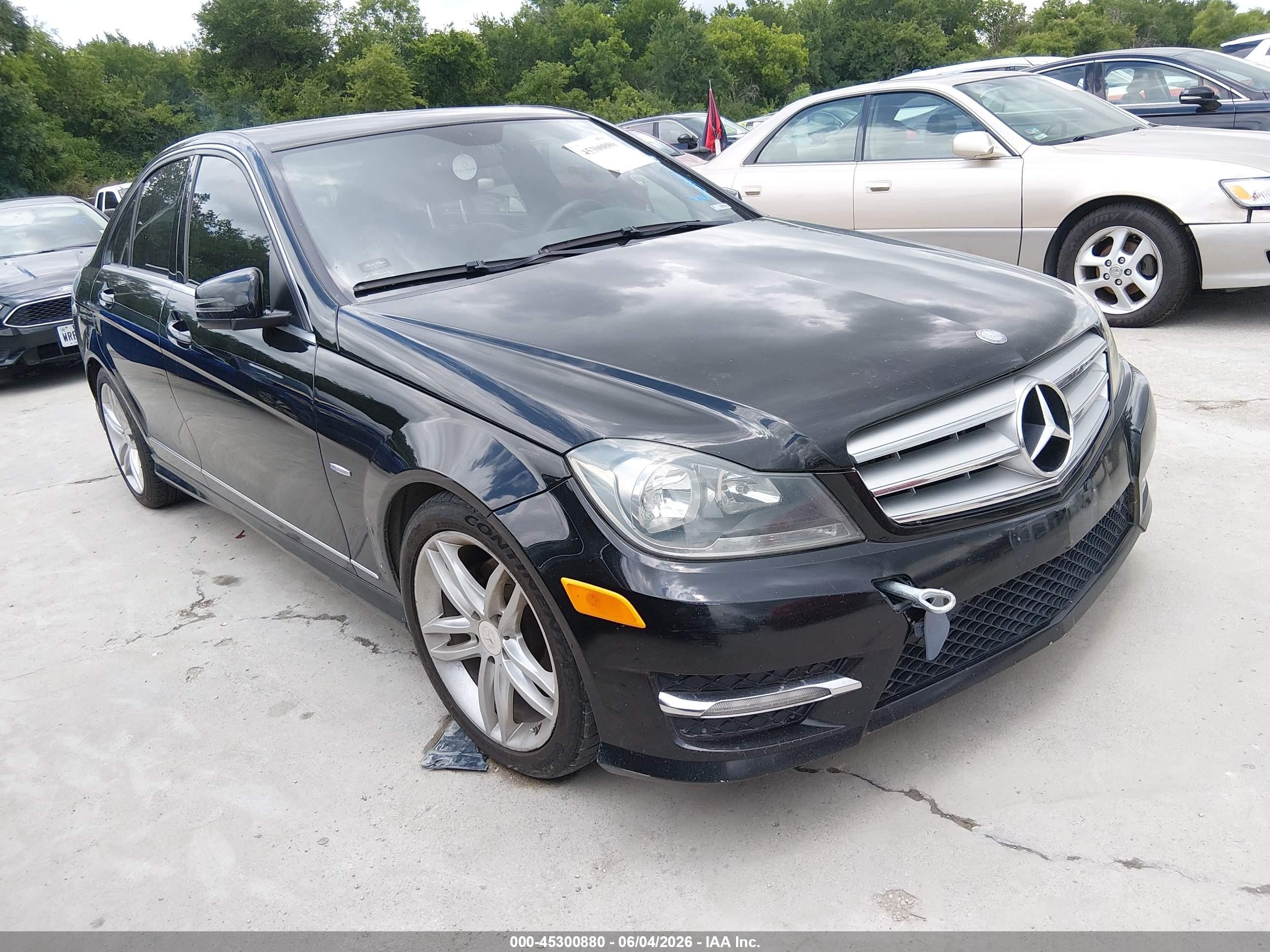 2012 Mercedes-benz C 250 Sport Black vin: WDDGF4HBXCR221850