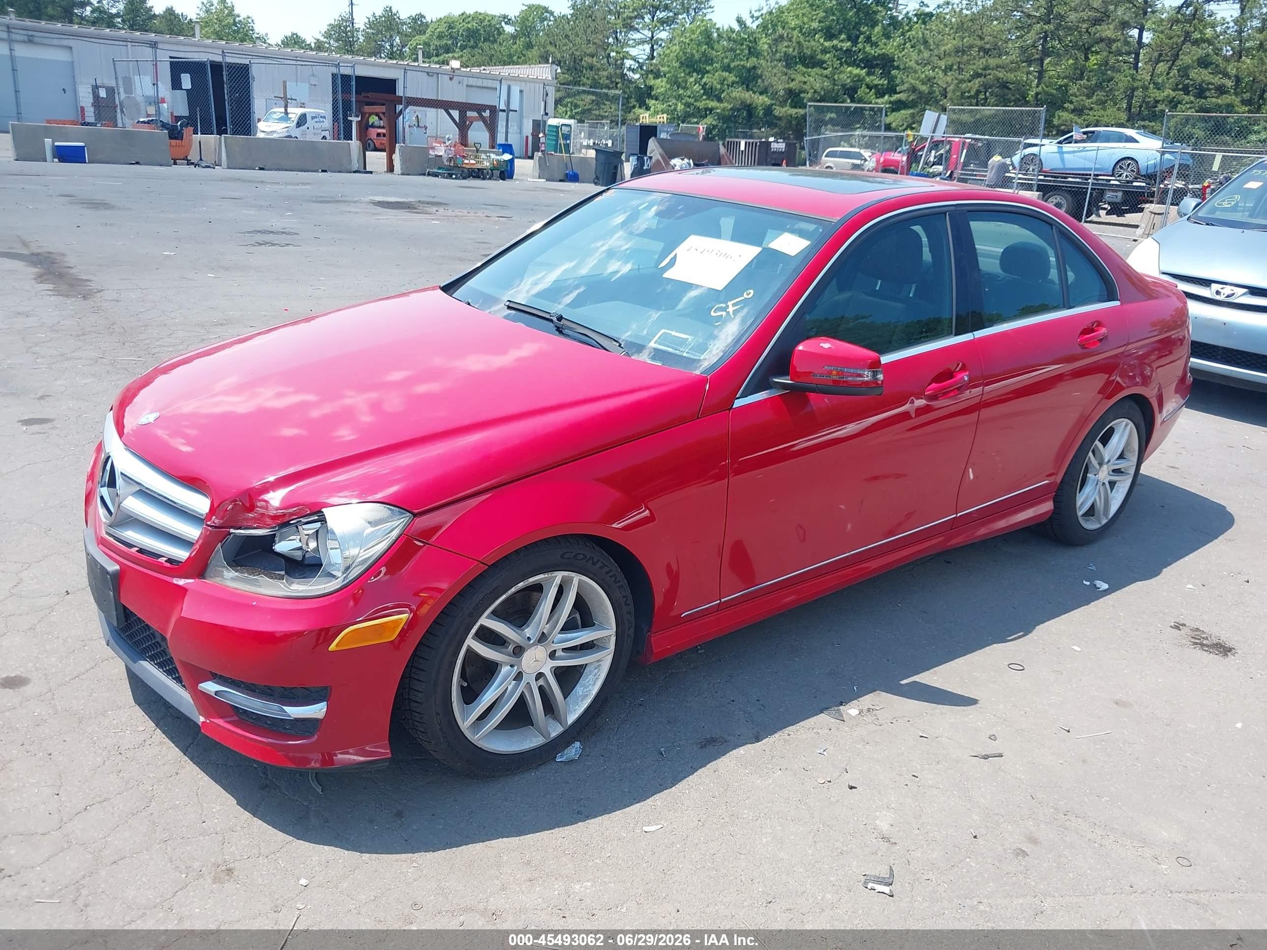 2013 Mercedes-benz C 250 Sport Red vin: WDDGF4HBXDA787099