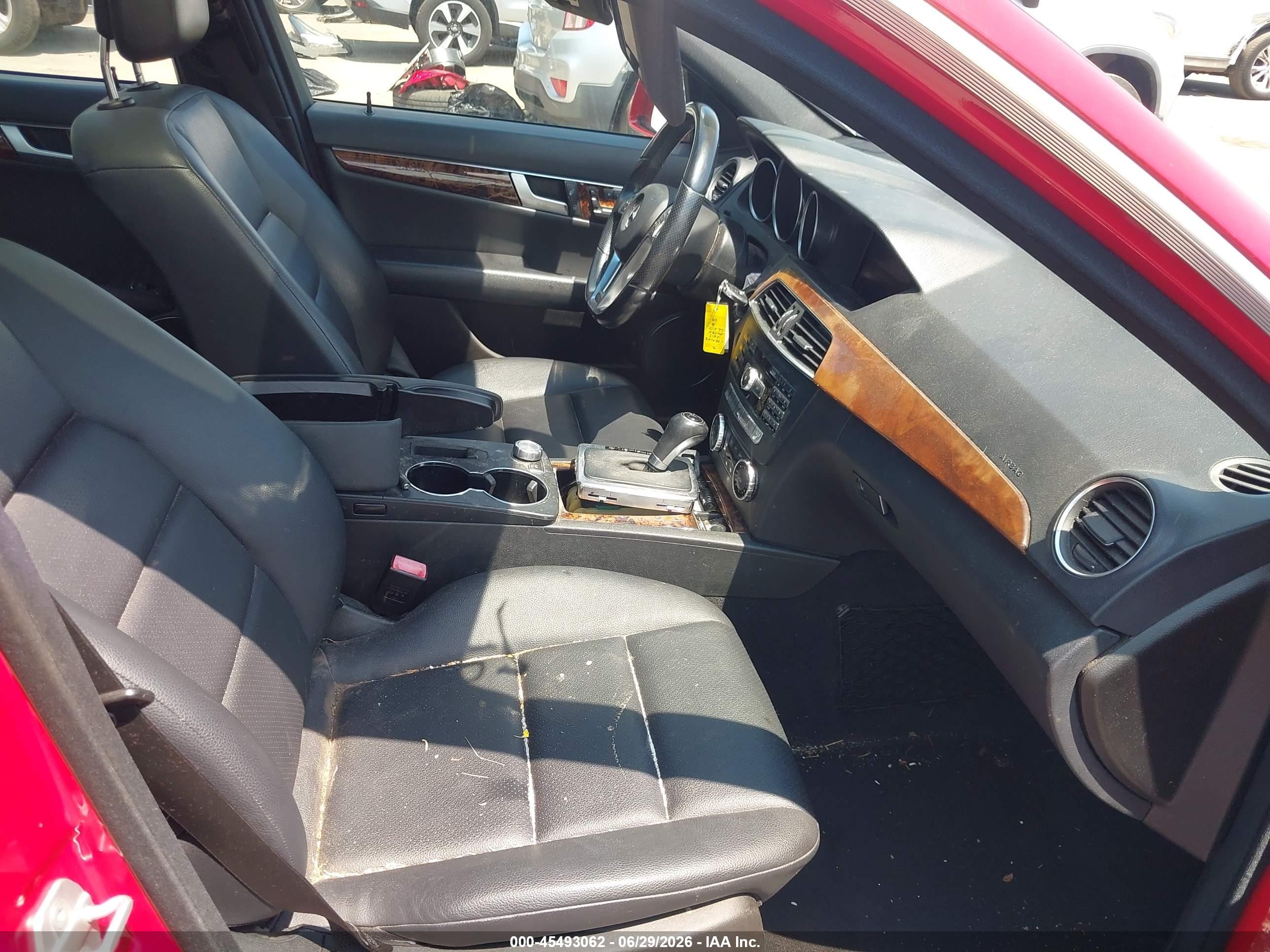 2013 Mercedes-benz C 250 Sport Red vin: WDDGF4HBXDA787099